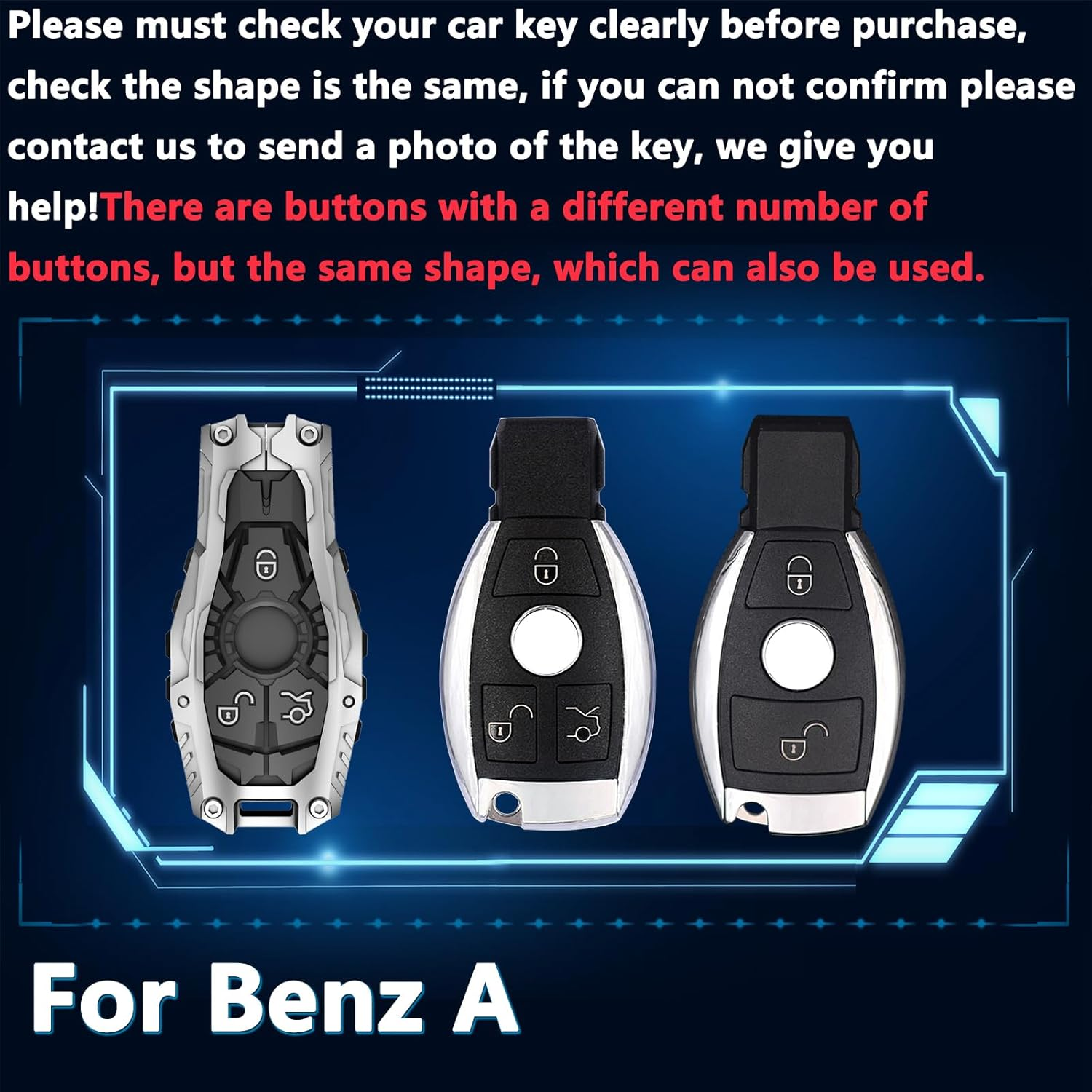 Key Fob Cover For Mercedes,Metal-Mecha