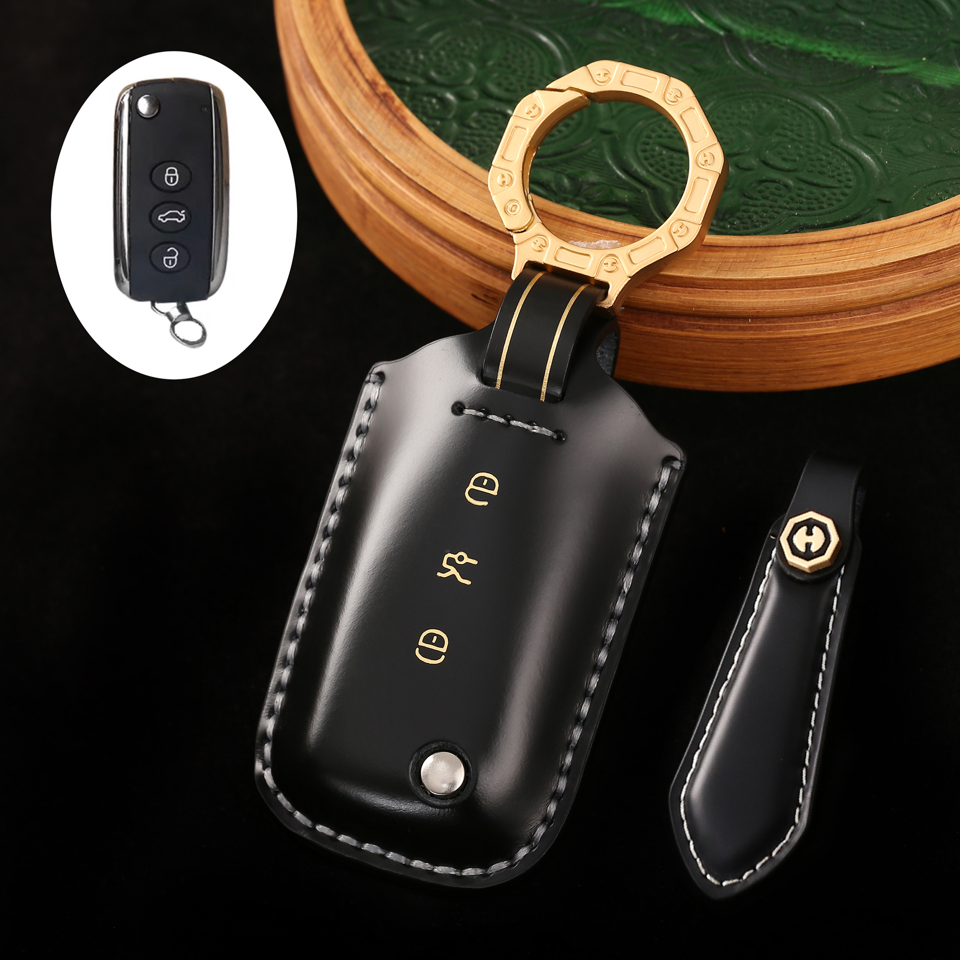 Key Fob Cover For Bentley,Cordovan Leather