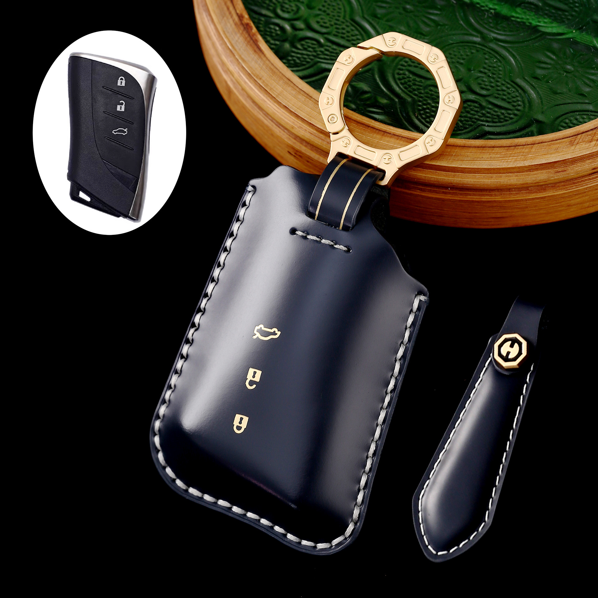 Key Fob Cover For Lexus ES,Cordovan Leather