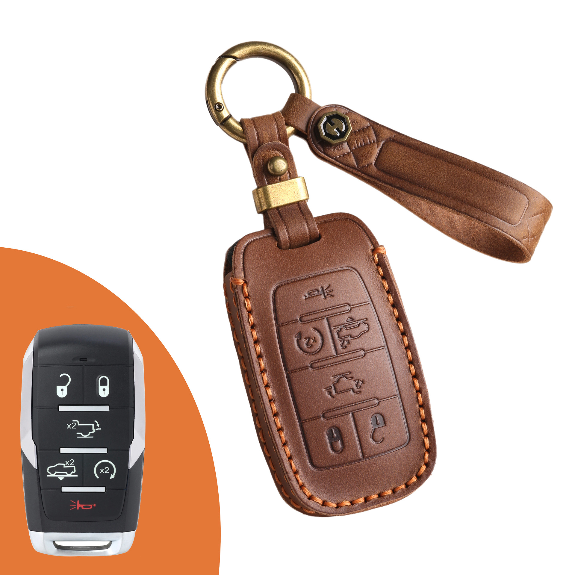 Key Fob Cover For Dodge,Crazy Horse Leather