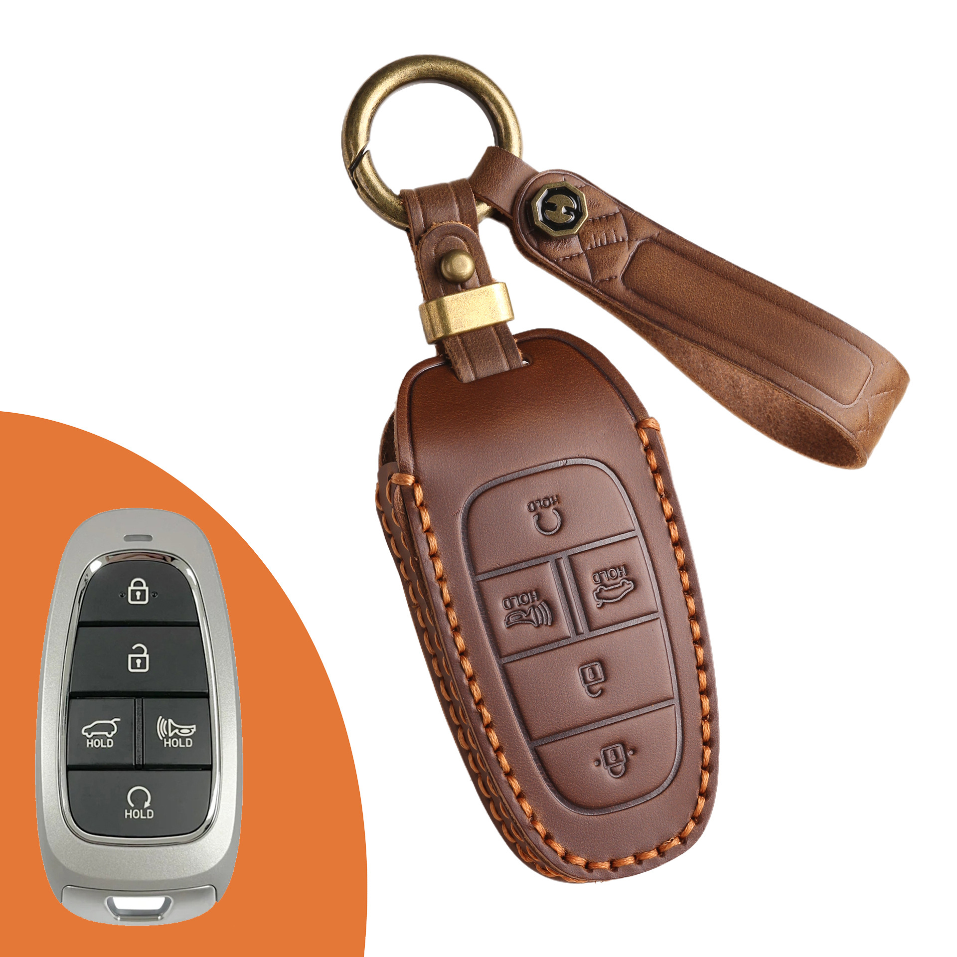 Key Fob Cover For Hyundai Sonata,Crazy Horse Leather