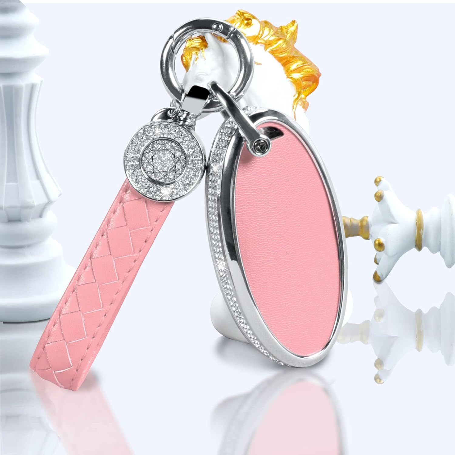 Key Fob Cover For Nissan  Metal-Diamond, Pink