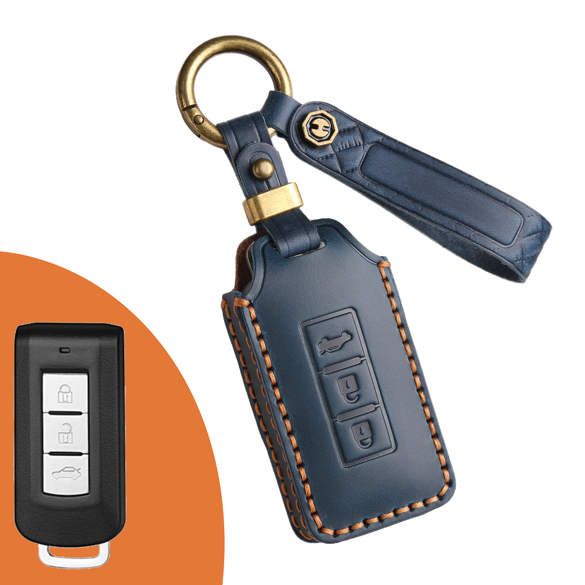 Key Fob Cover For Mitsubishi ,Crazy Horse Leather