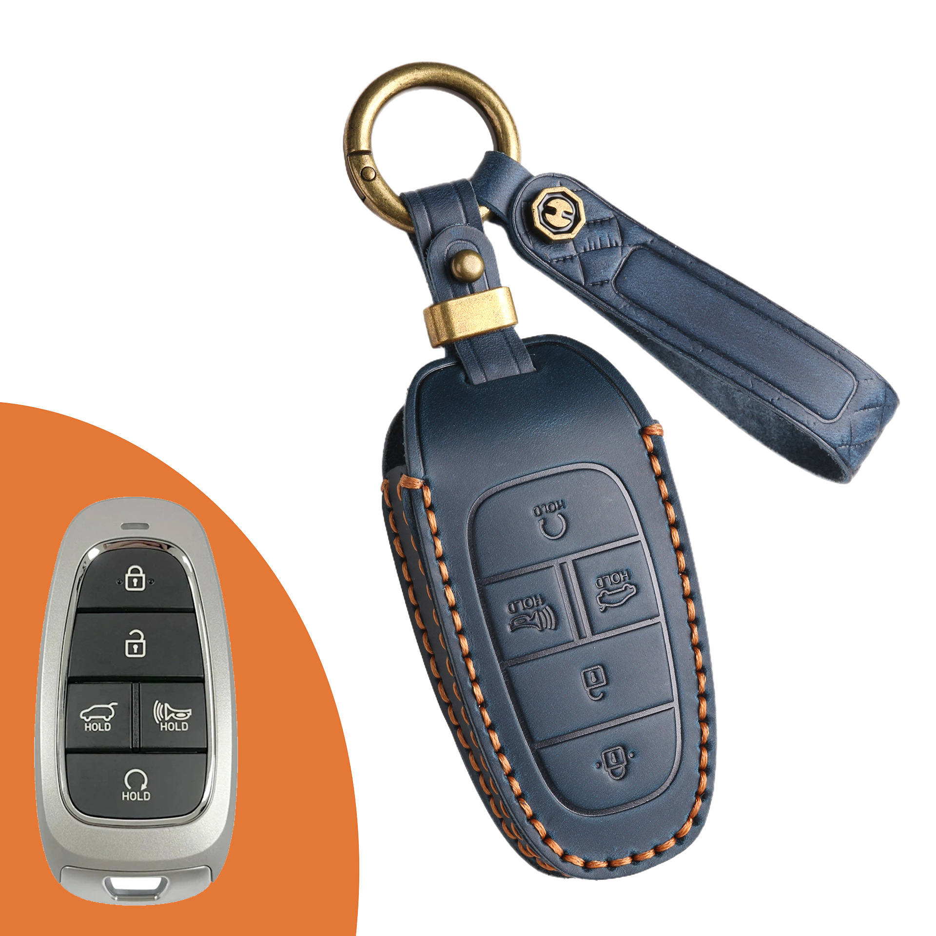 Key Fob Cover For Hyundai Sonata,Crazy Horse Leather