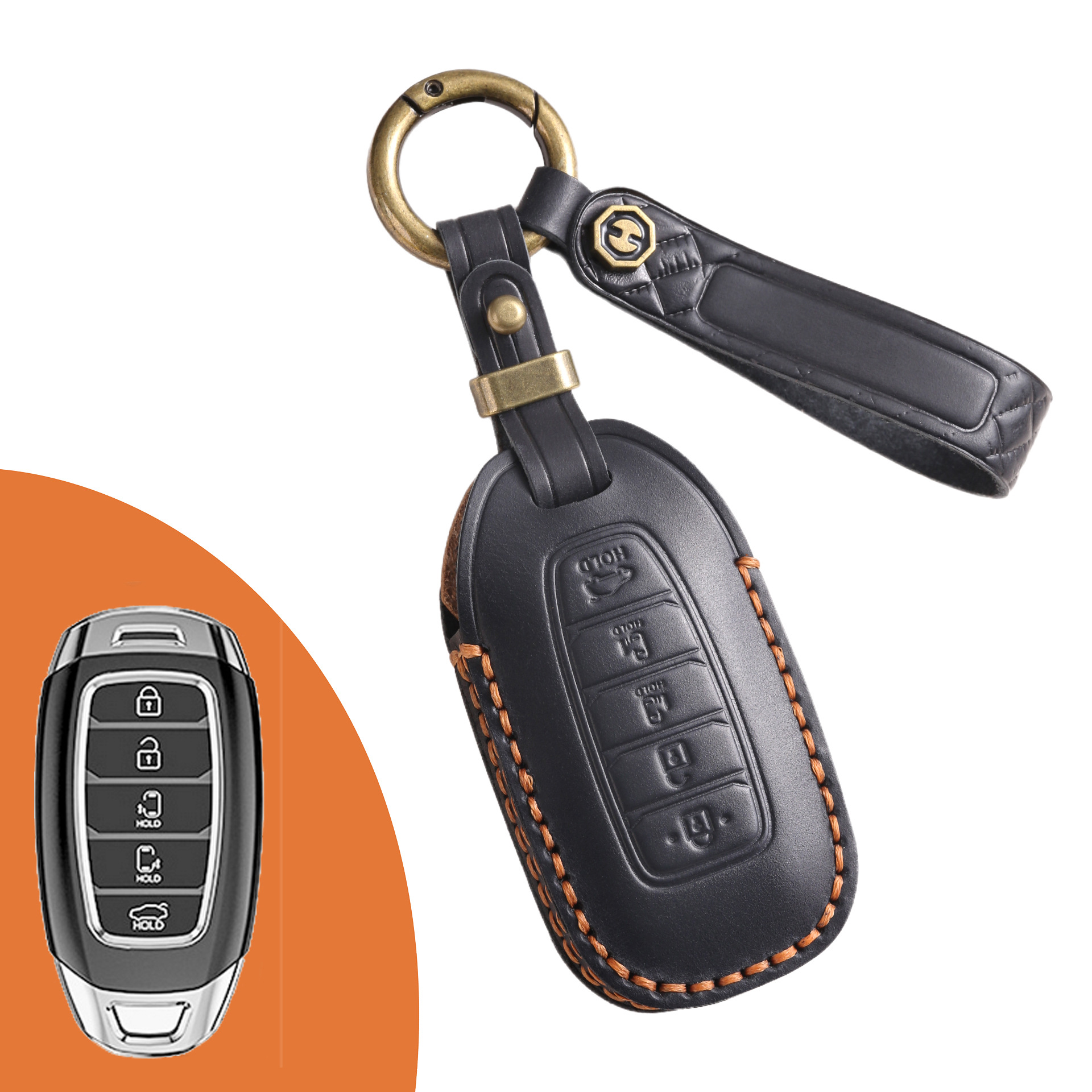 Key Fob Cover For Hyundai Elantra,Crazy Horse Leather