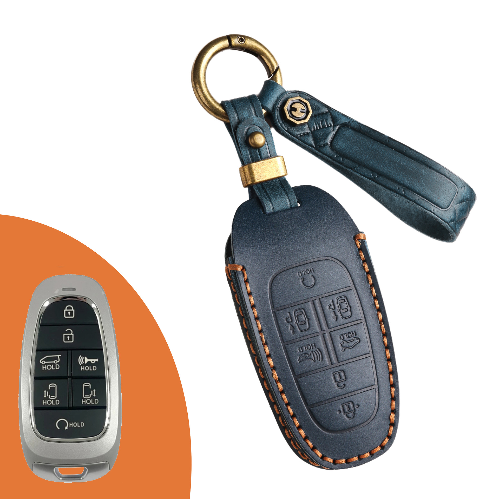 Key Fob Cover For Hyundai Sonata,Crazy Horse Leather