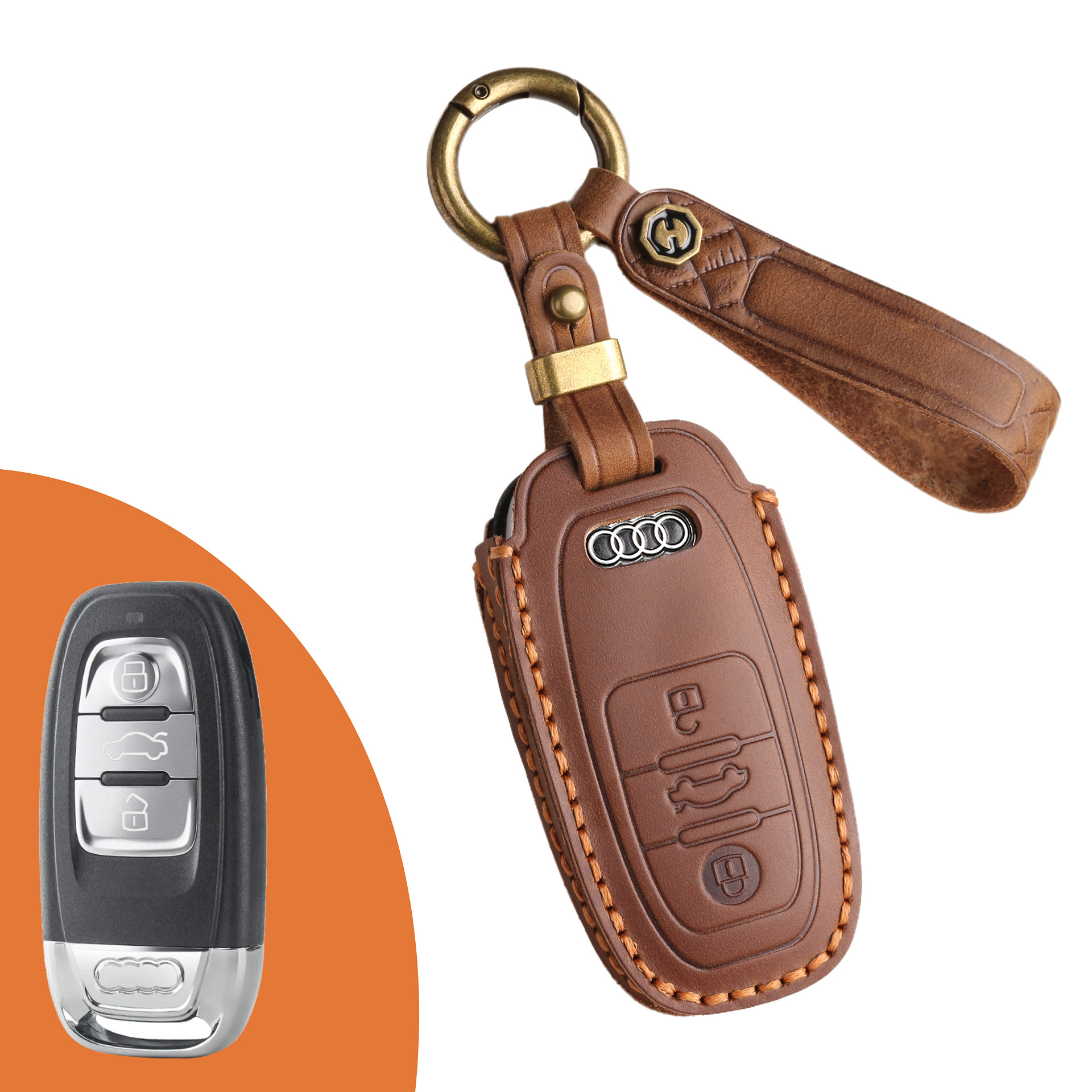 Key Fob Cover For Audi,Crazy Horse Leather