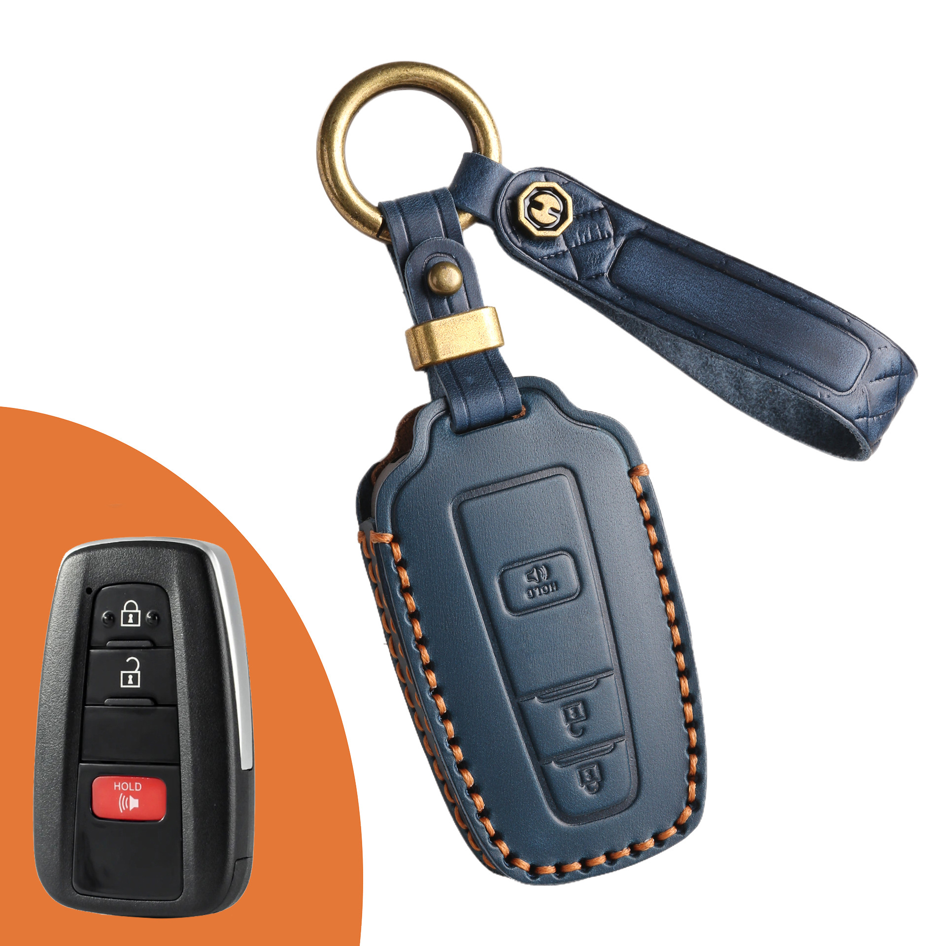 Key Fob Cover For TOYOTA Camry,Crazy Horse Leather