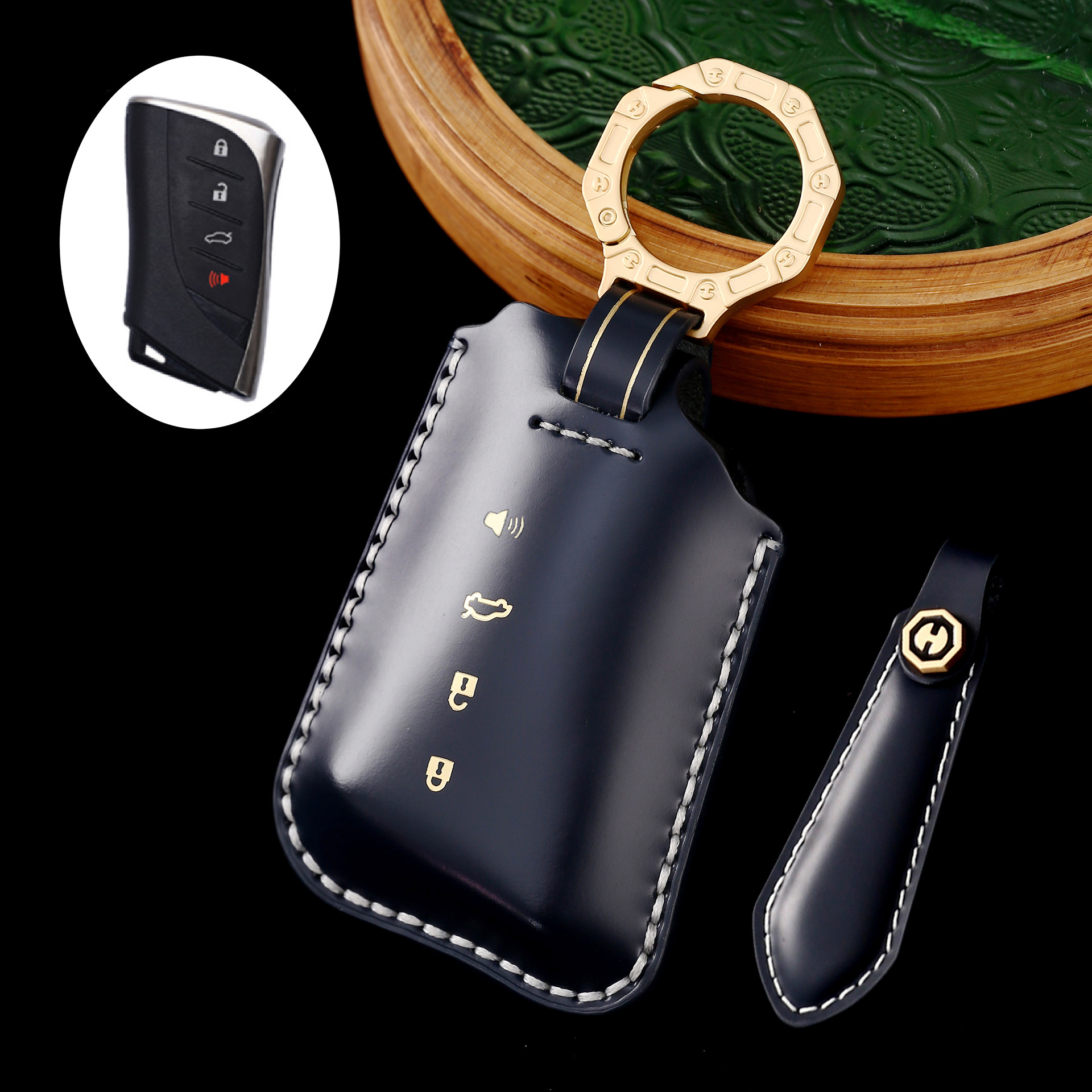 Key Fob Cover For Lexus ES,Cordovan Leather