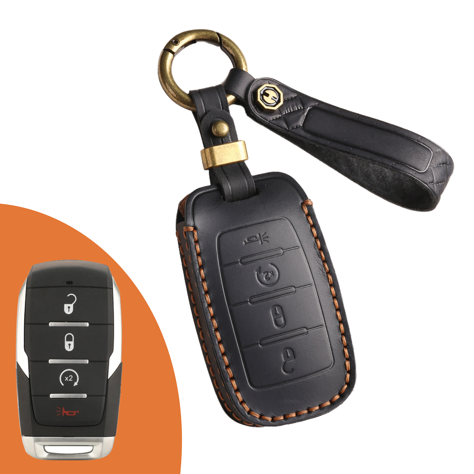 Key Fob Cover For Dodge,Crazy Horse Leather