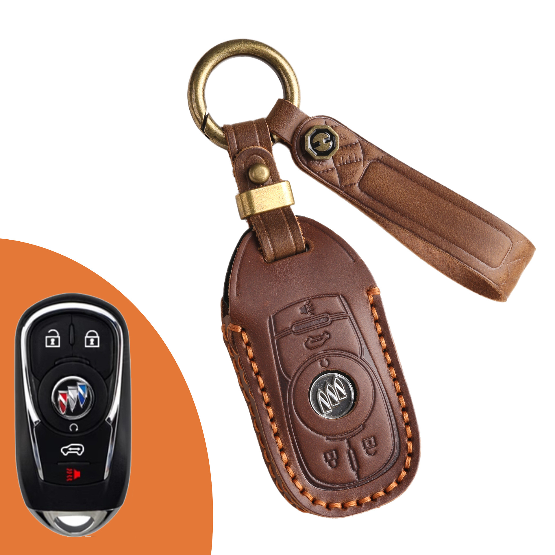 Key Fob Cover For Buick,Crazy Horse Leather