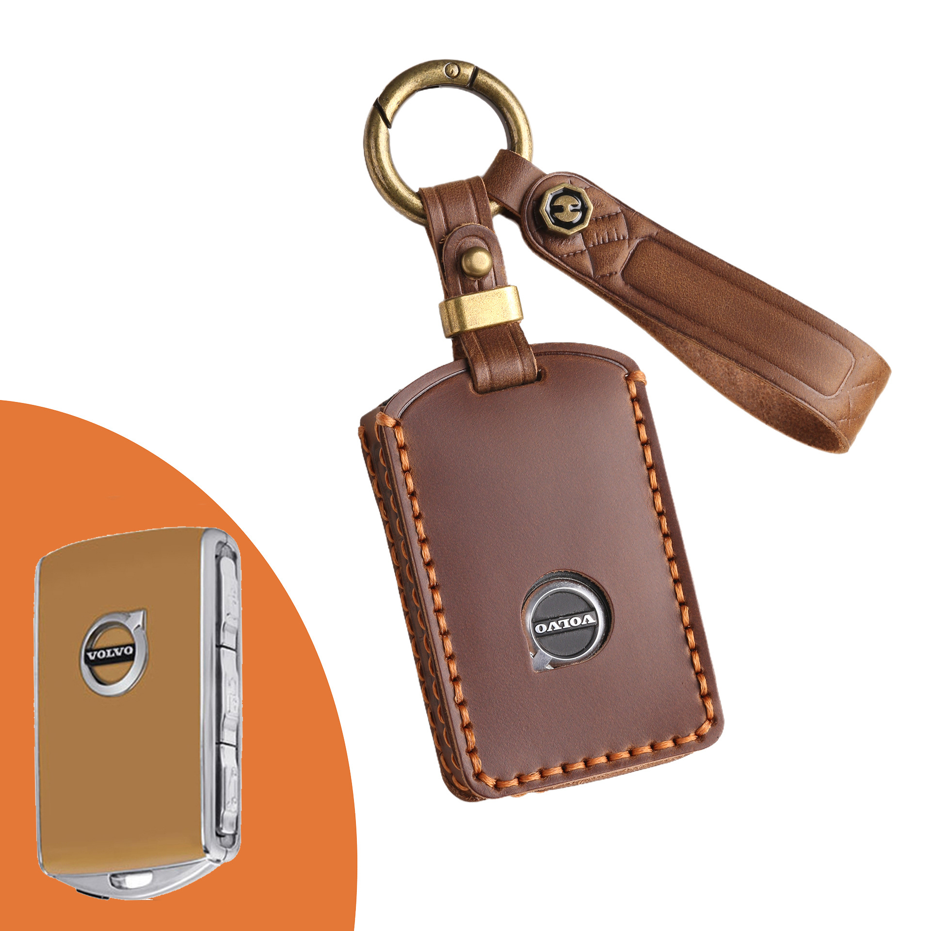 Key Fob Cover For Volvo,Crazy Horse Leather