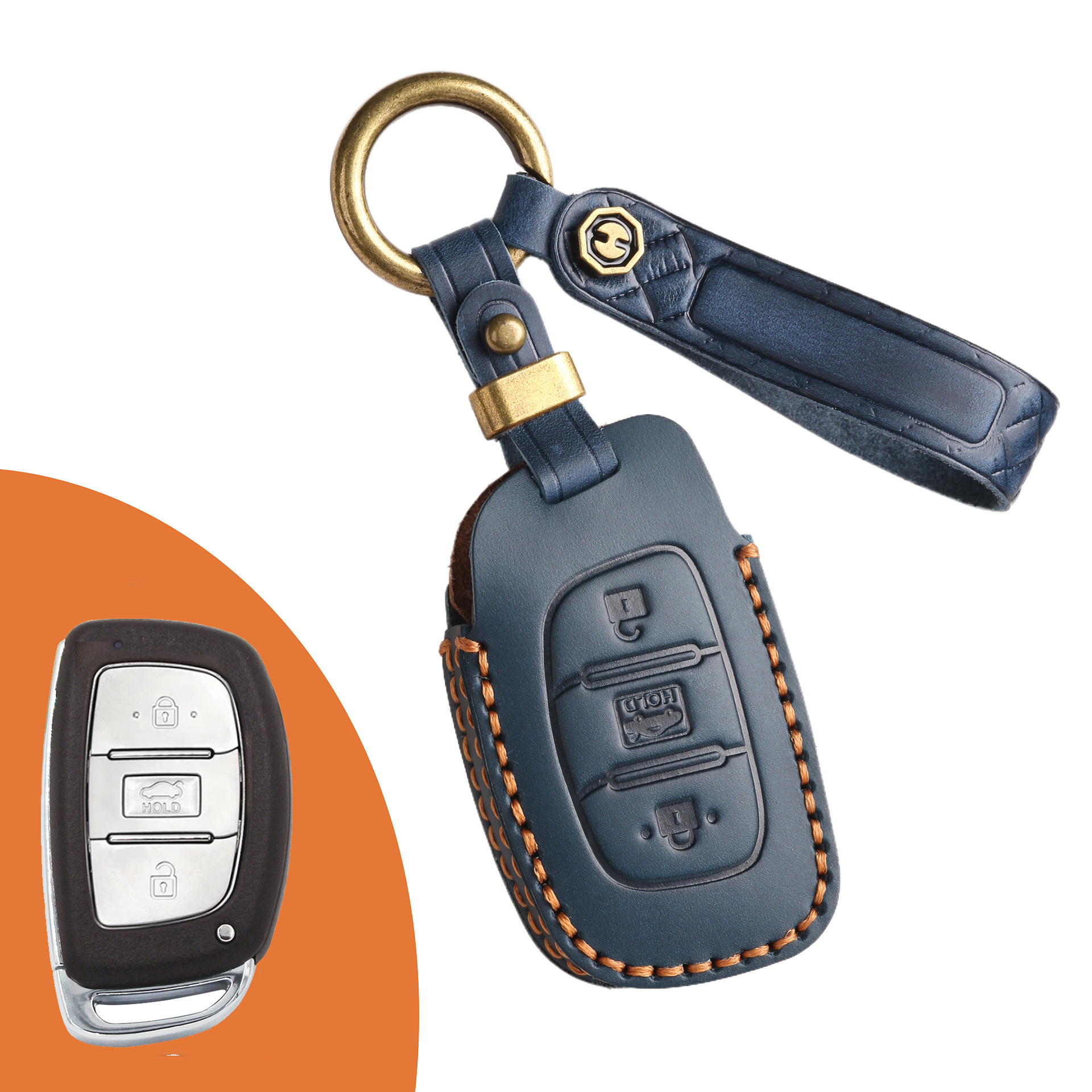 Key Fob Cover For Hyundai,Crazy Horse Leather