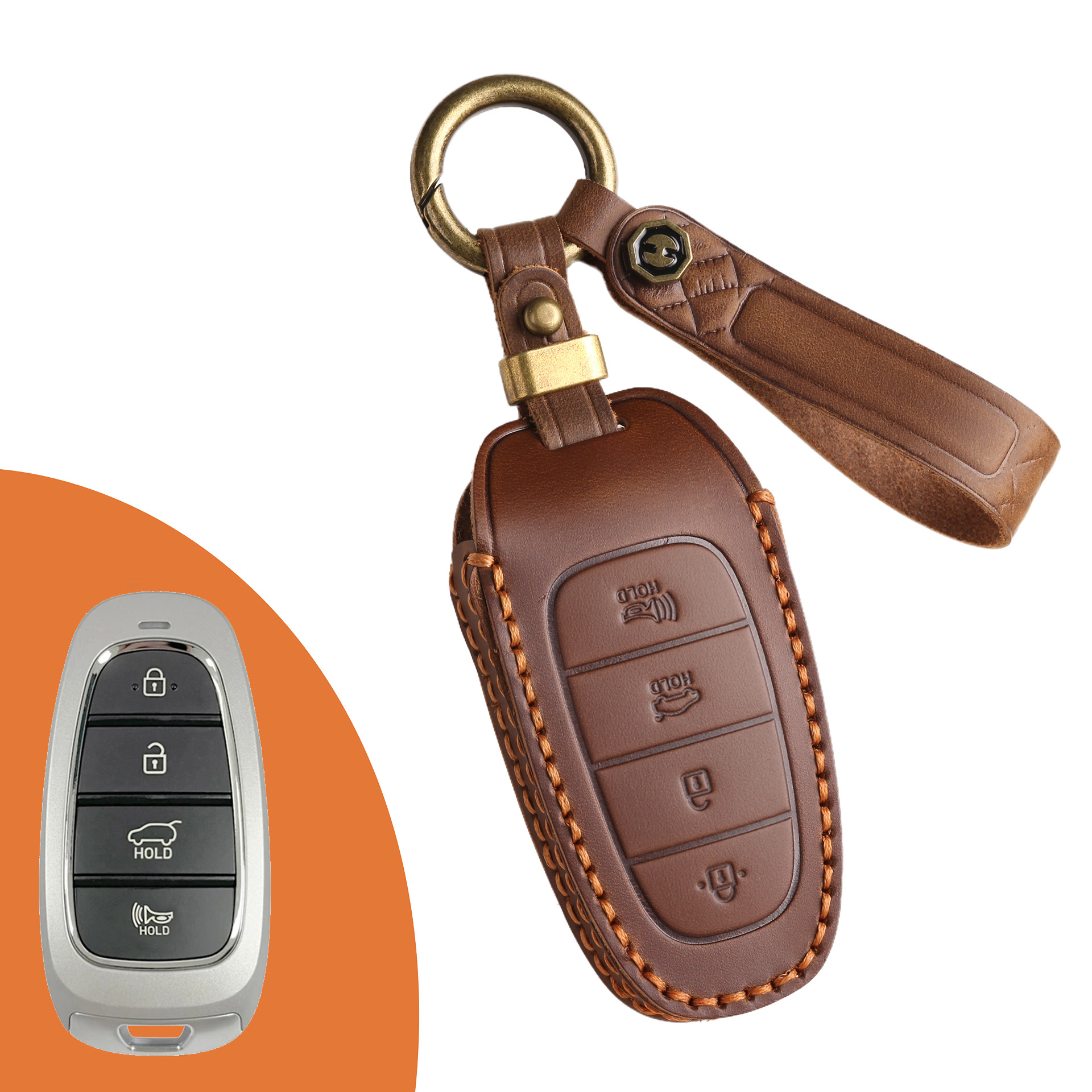 Key Fob Cover For Hyundai Sonata,Crazy Horse Leather