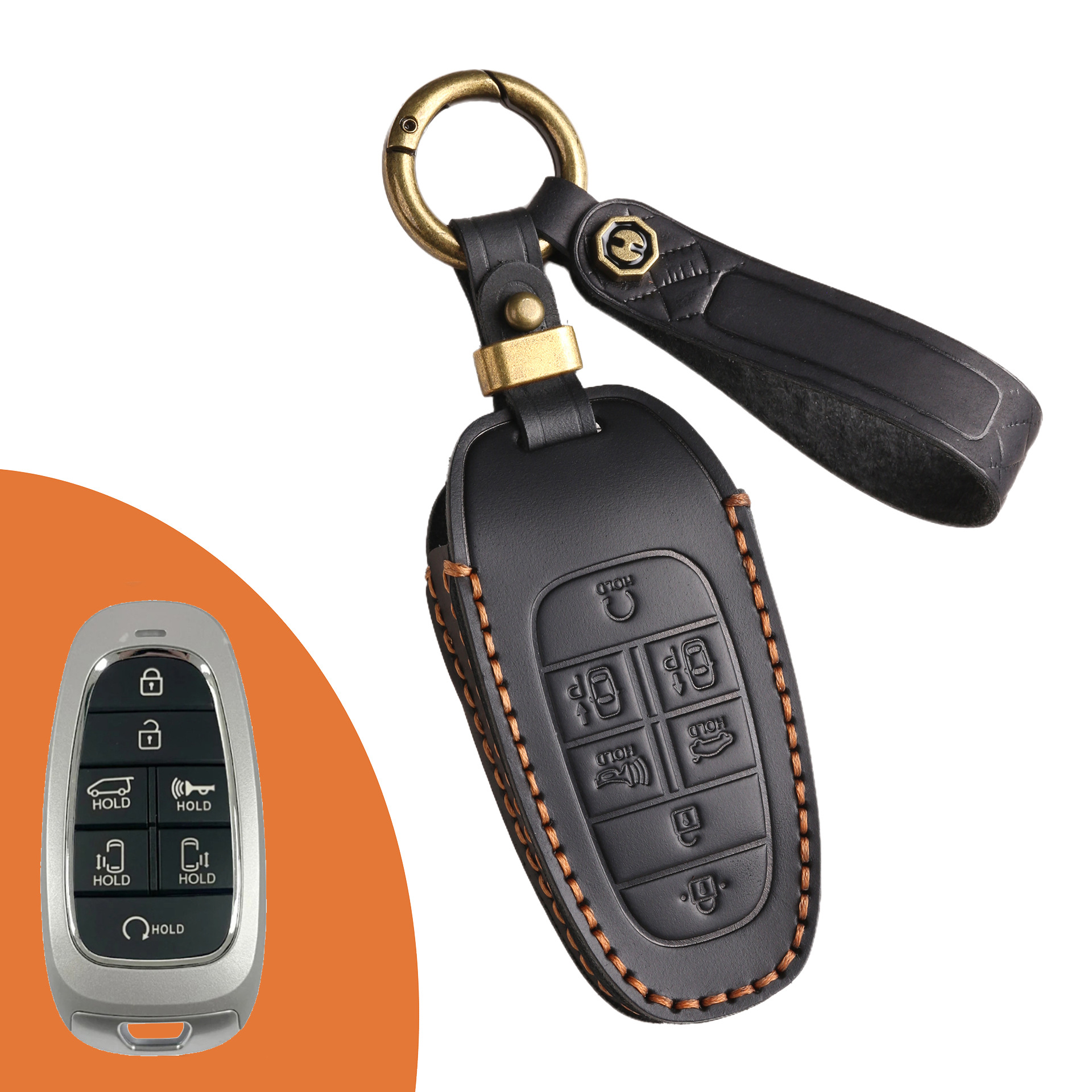 Key Fob Cover For Hyundai Sonata,Crazy Horse Leather