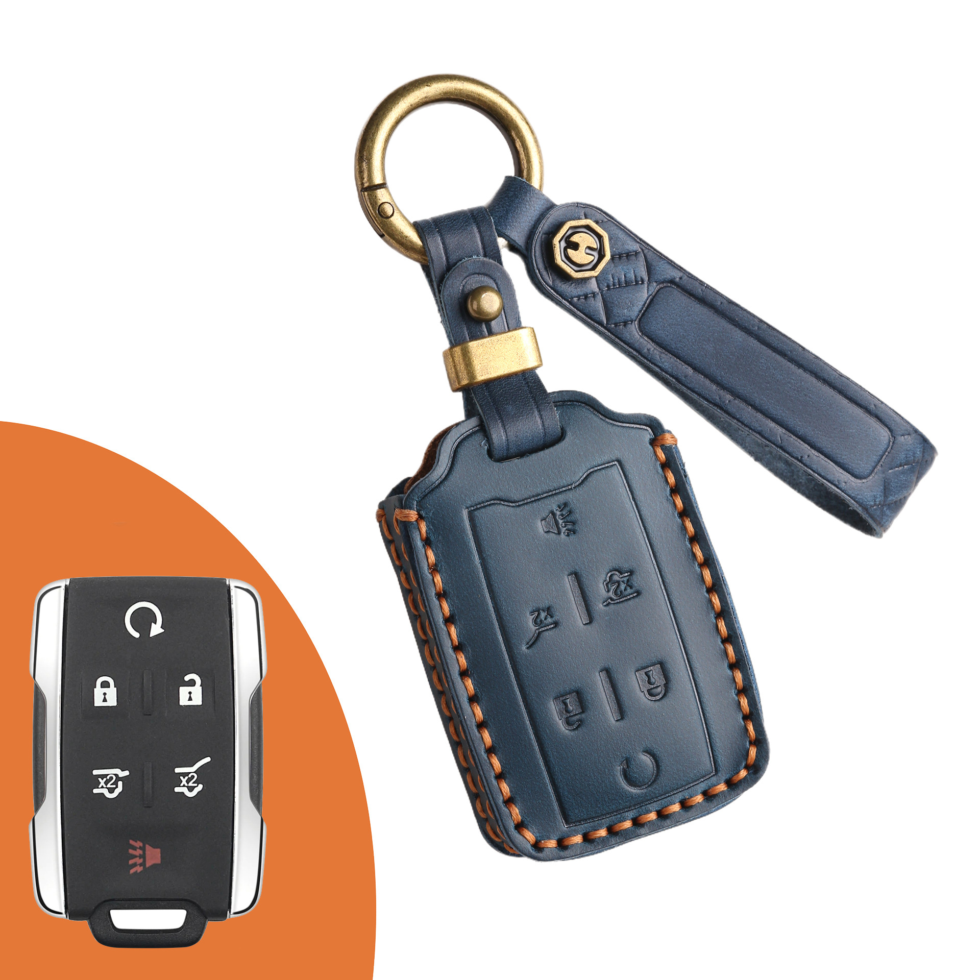 Key Fob Cover For GMC,Crazy Horse Leather