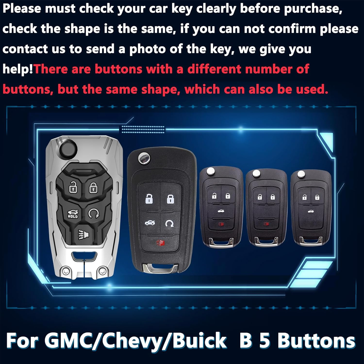 Key Fob Cover For Chevy,Metal-Mecha