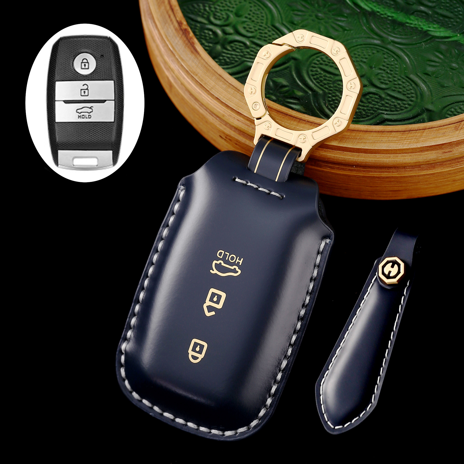 Key Fob Cover For Kia,Cordovan Leather