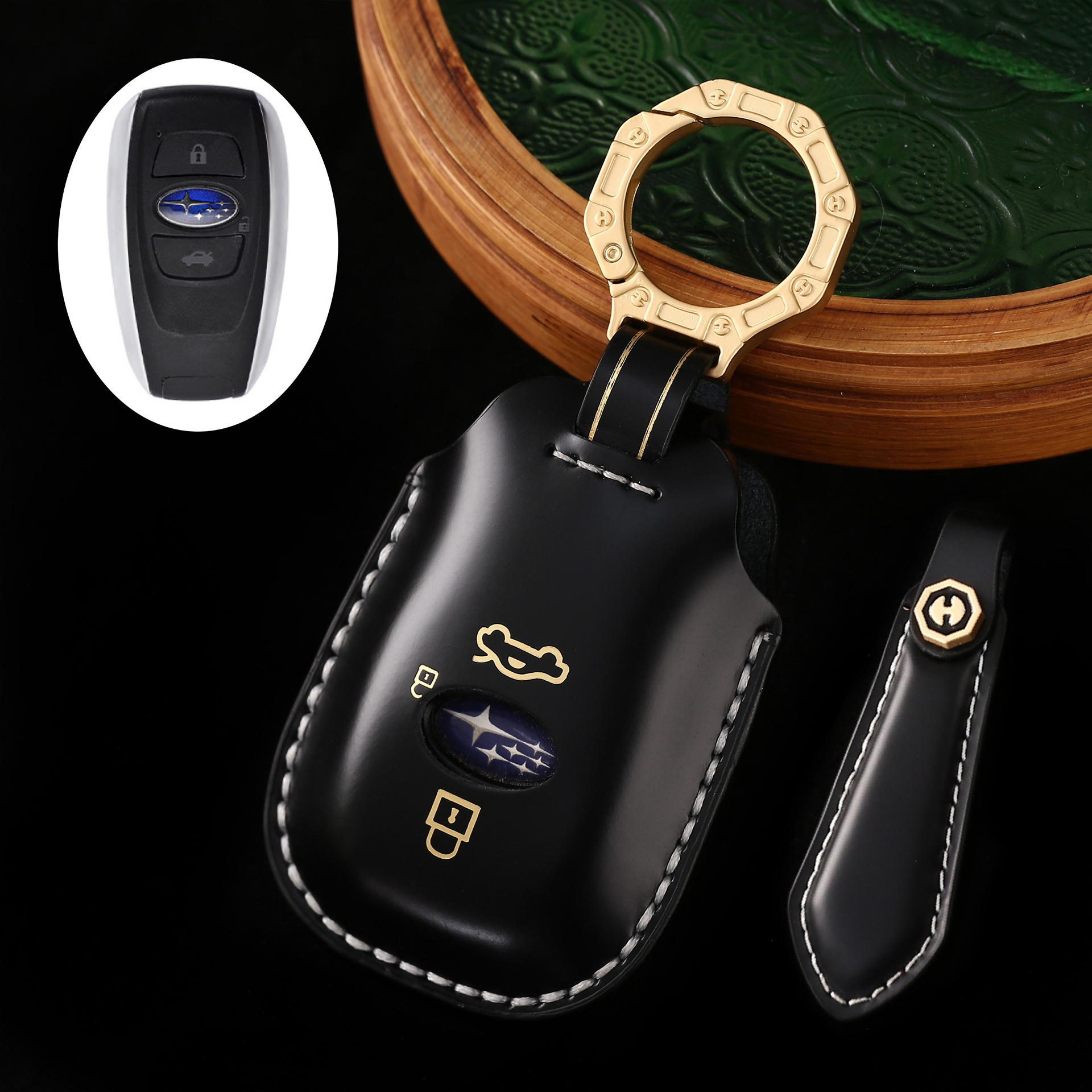 Key Fob Cover For Subaru,Cordovan Leather