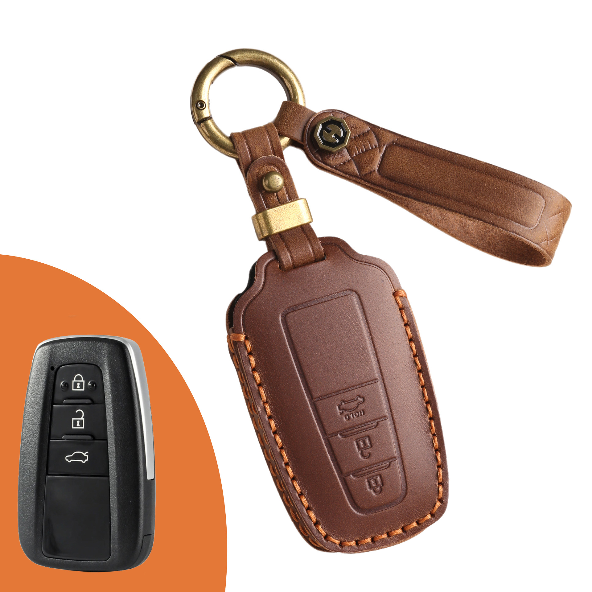 Key Fob Cover For TOYOTA Camry,Crazy Horse Leather