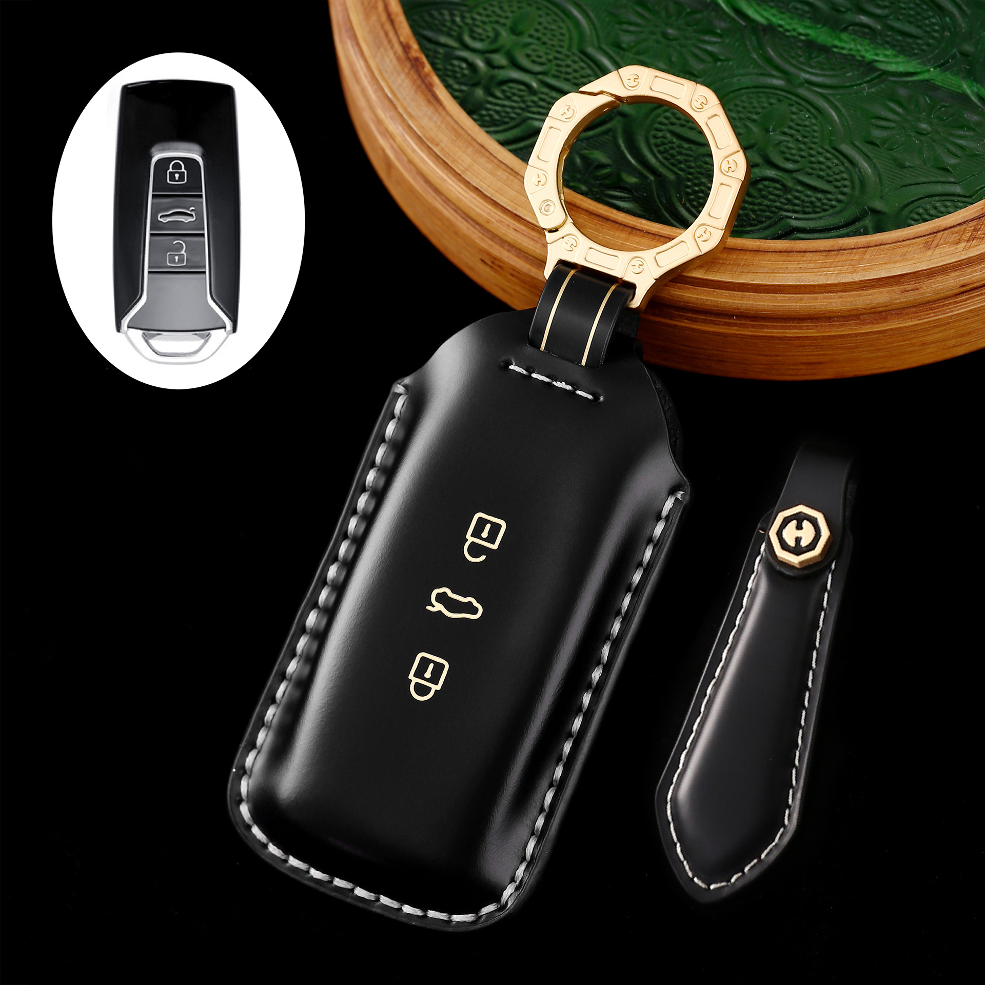 Key Fob Cover For VW Passat,Cordovan Leather