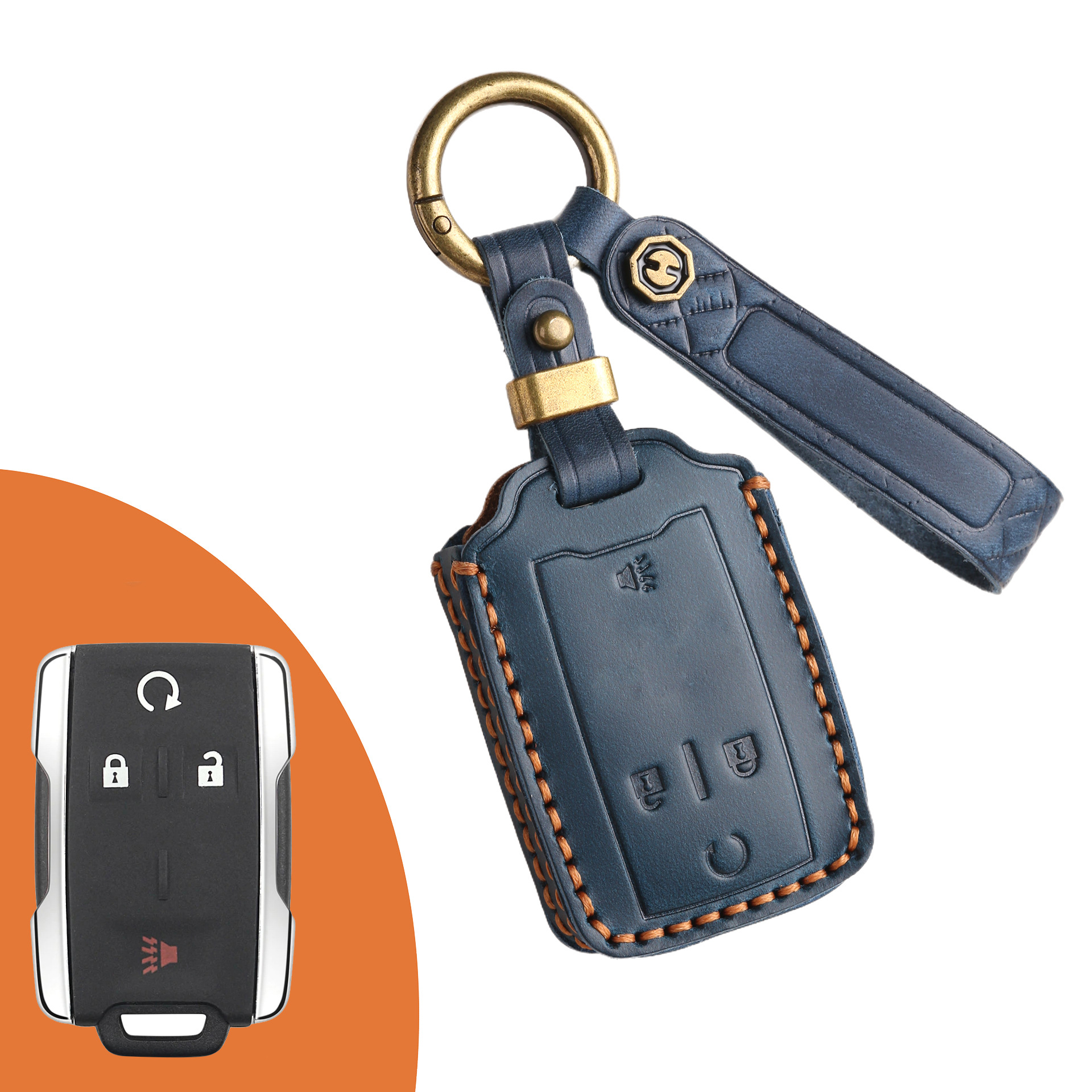 Key Fob Cover For GMC,Crazy Horse Leather