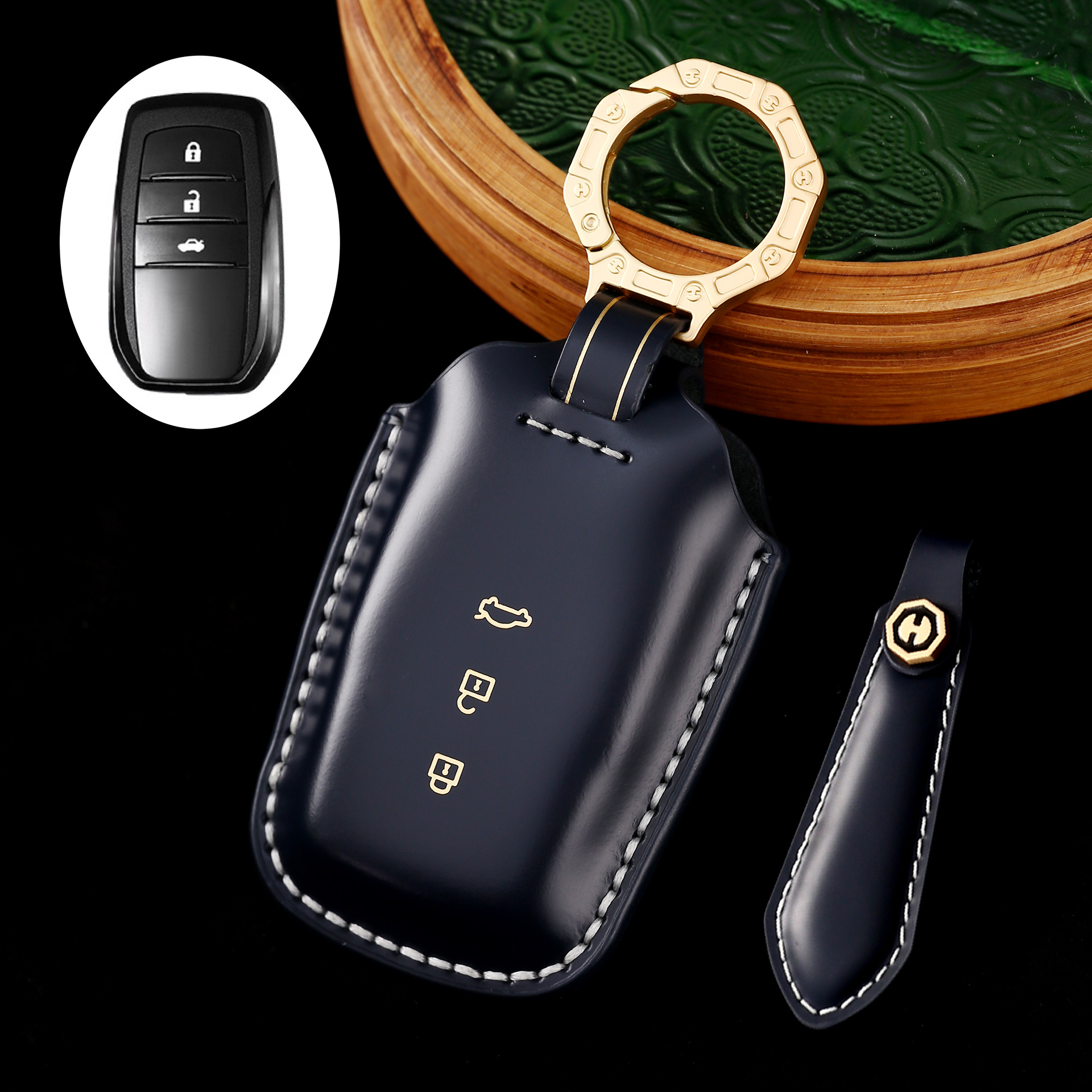 Key Fob Cover For TOYOTA,Cordovan Leather
