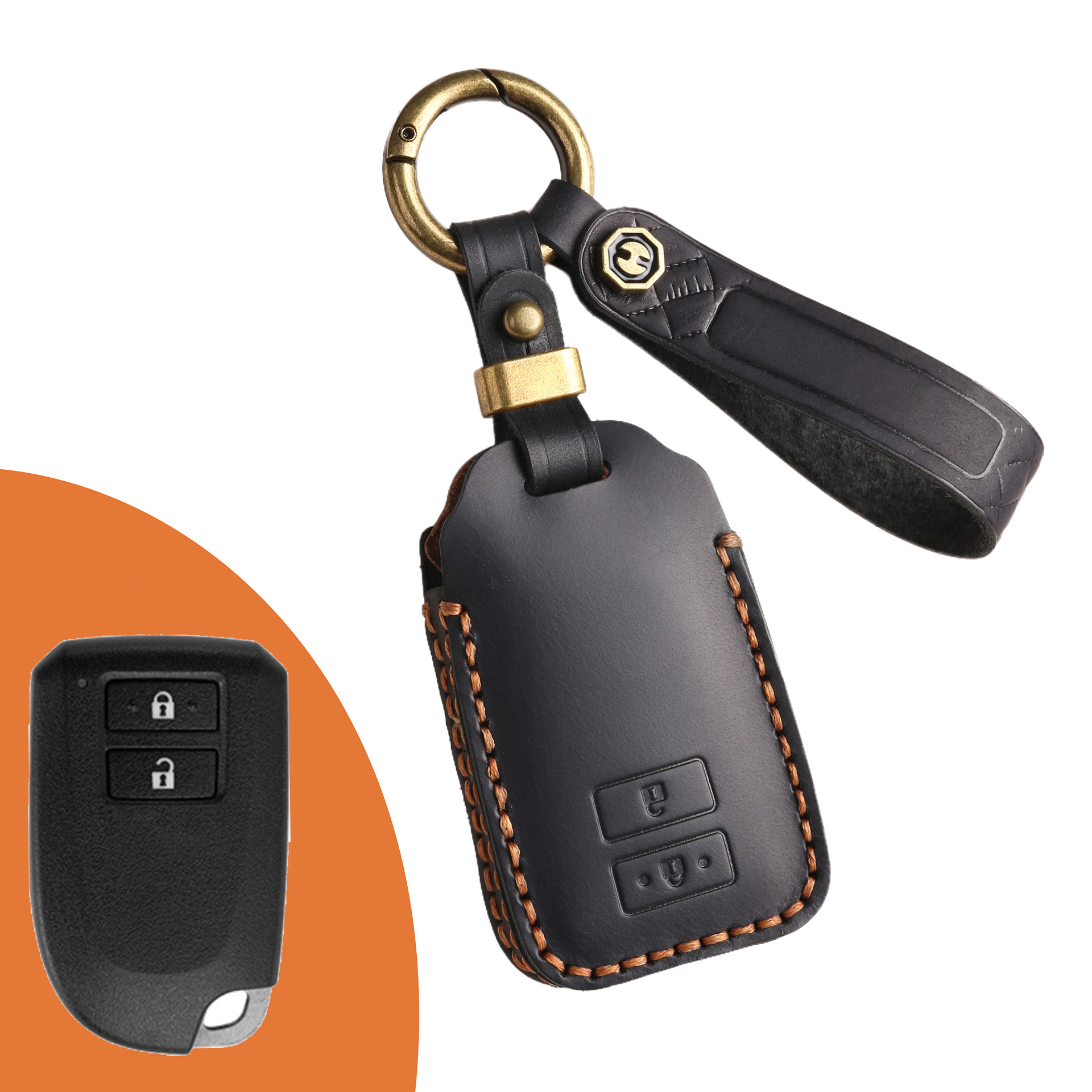 Key Fob Cover For TOYOTA Corolla,Crazy Horse Leather