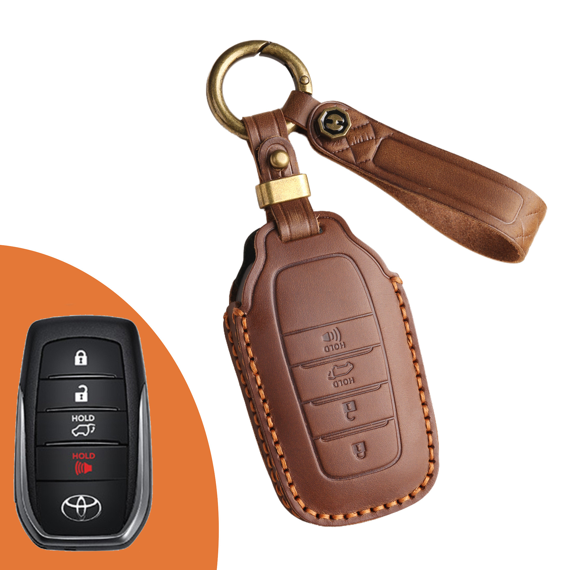 Key Fob Cover For TOYOTA ,Crazy Horse Leather