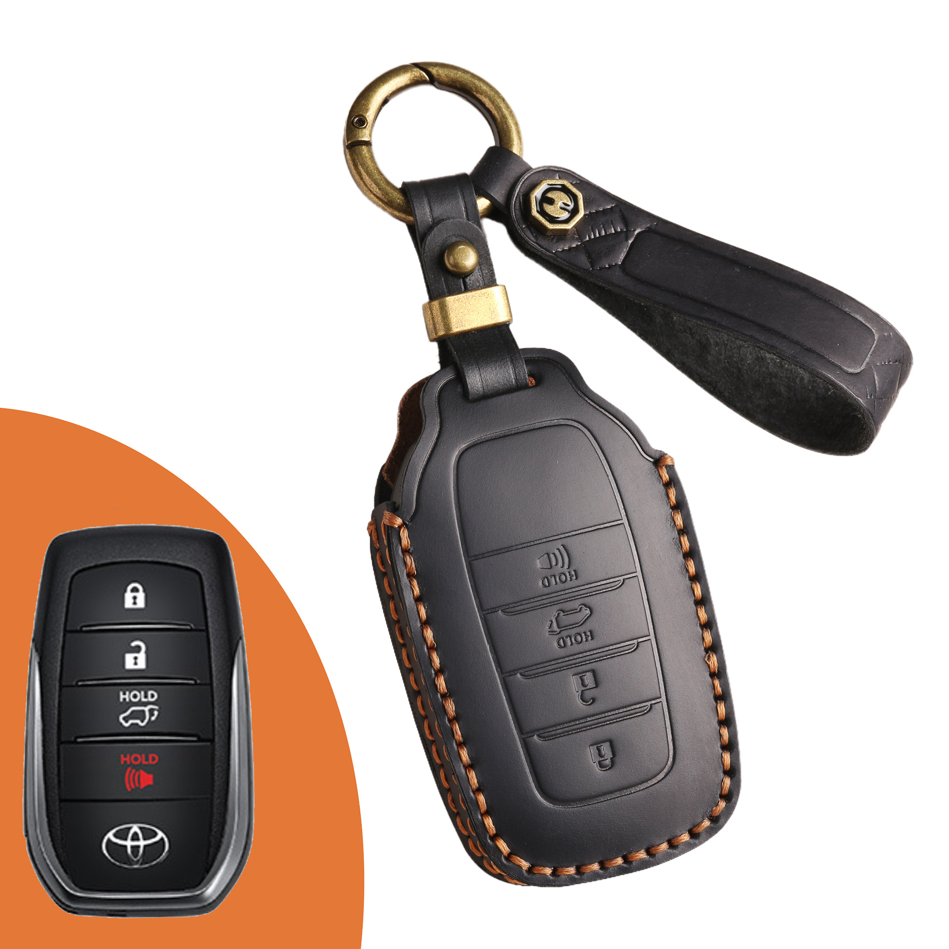Key Fob Cover For TOYOTA ,Crazy Horse Leather