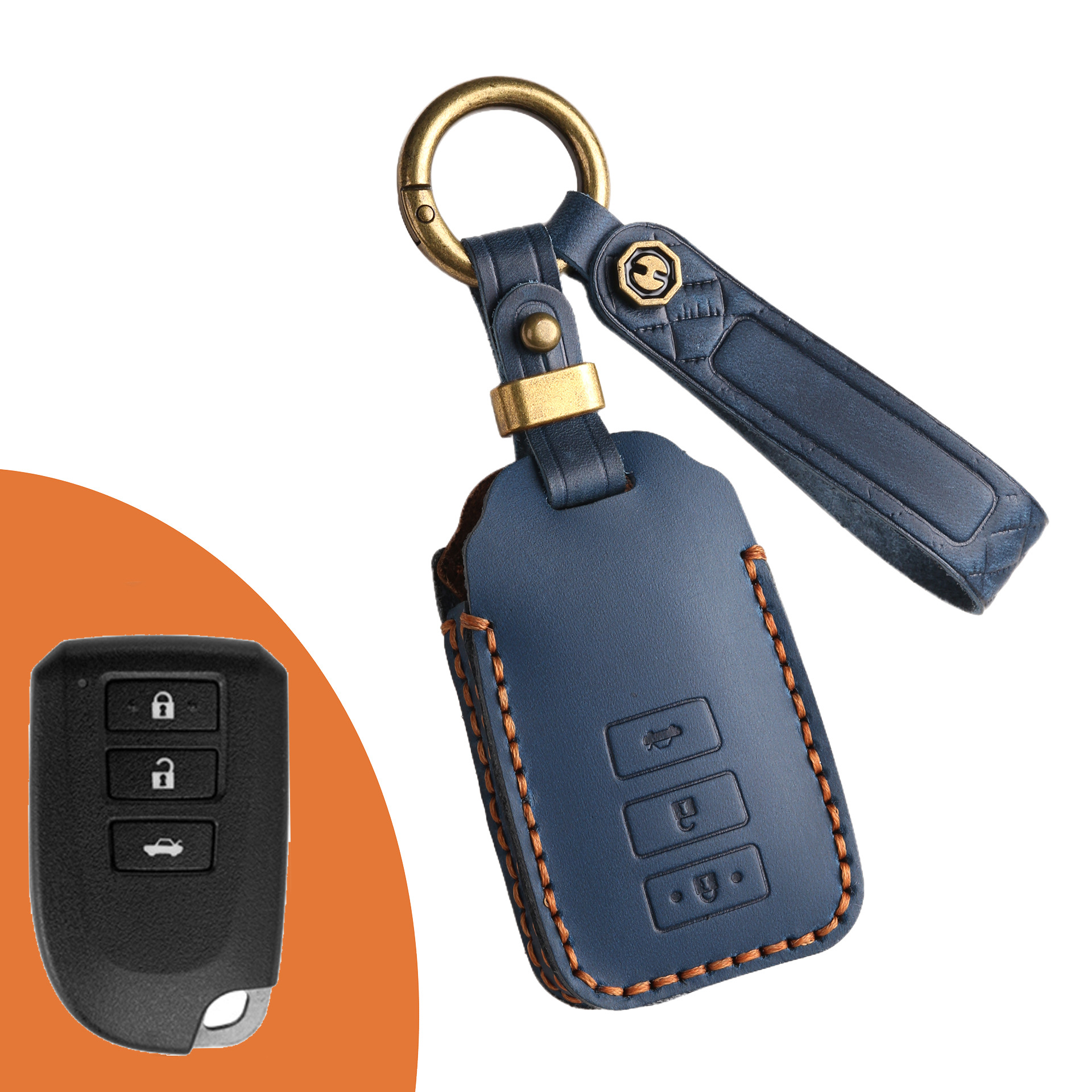 Key Fob Cover For TOYOTA Corolla,Crazy Horse Leather