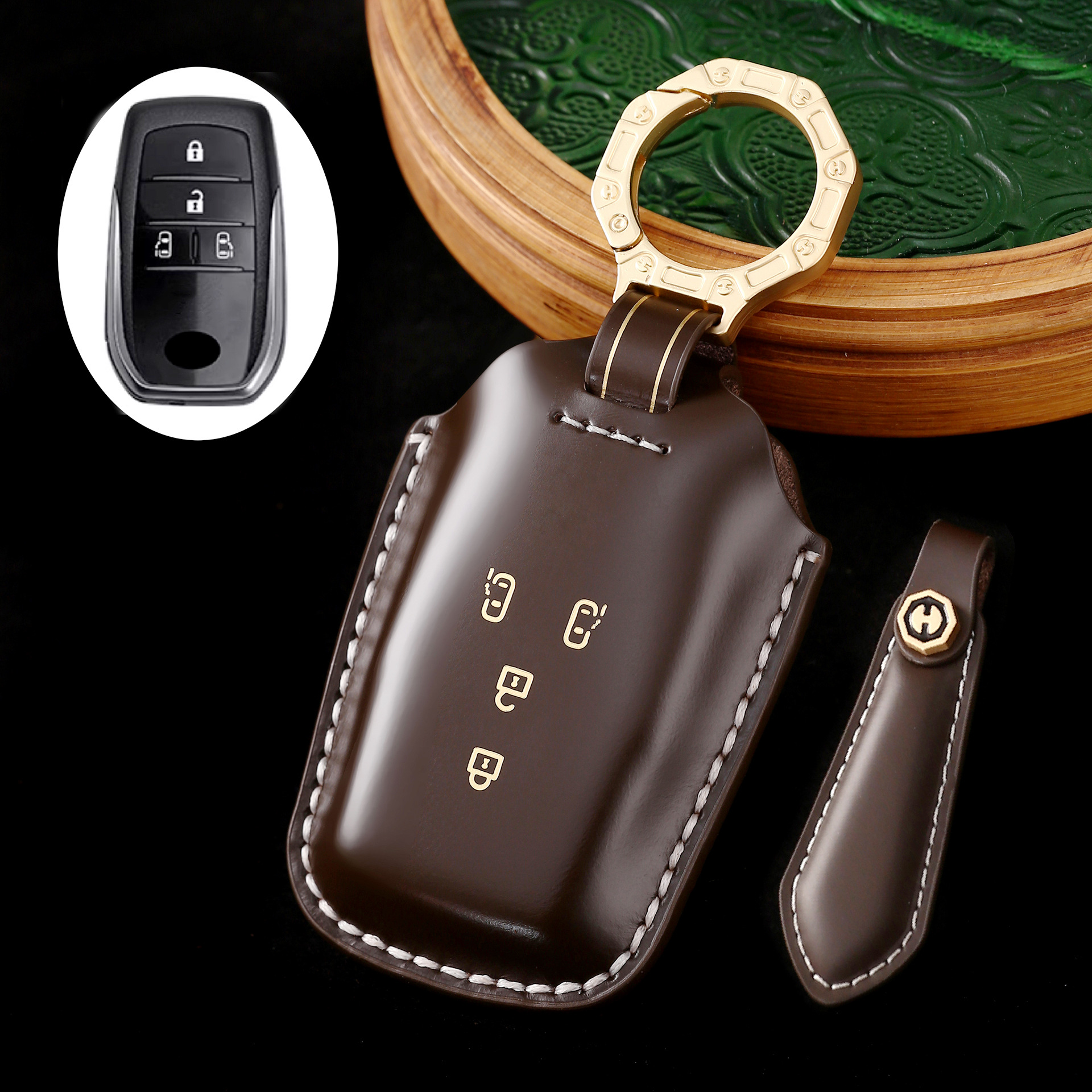 Key Fob Cover For Toyota,Cordovan Leather