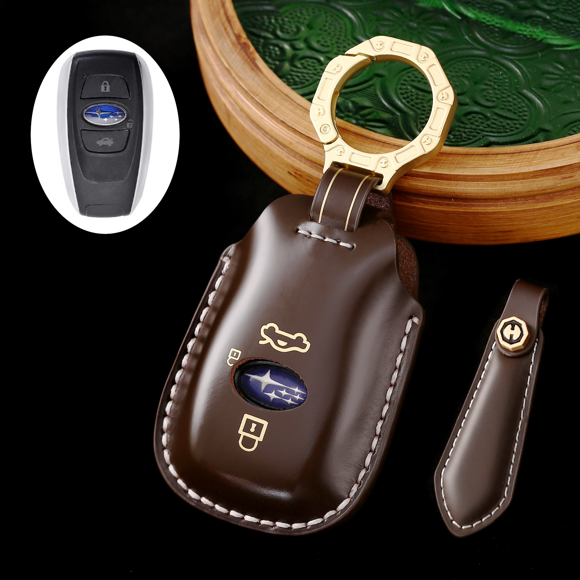 Key Fob Cover For Subaru,Cordovan Leather
