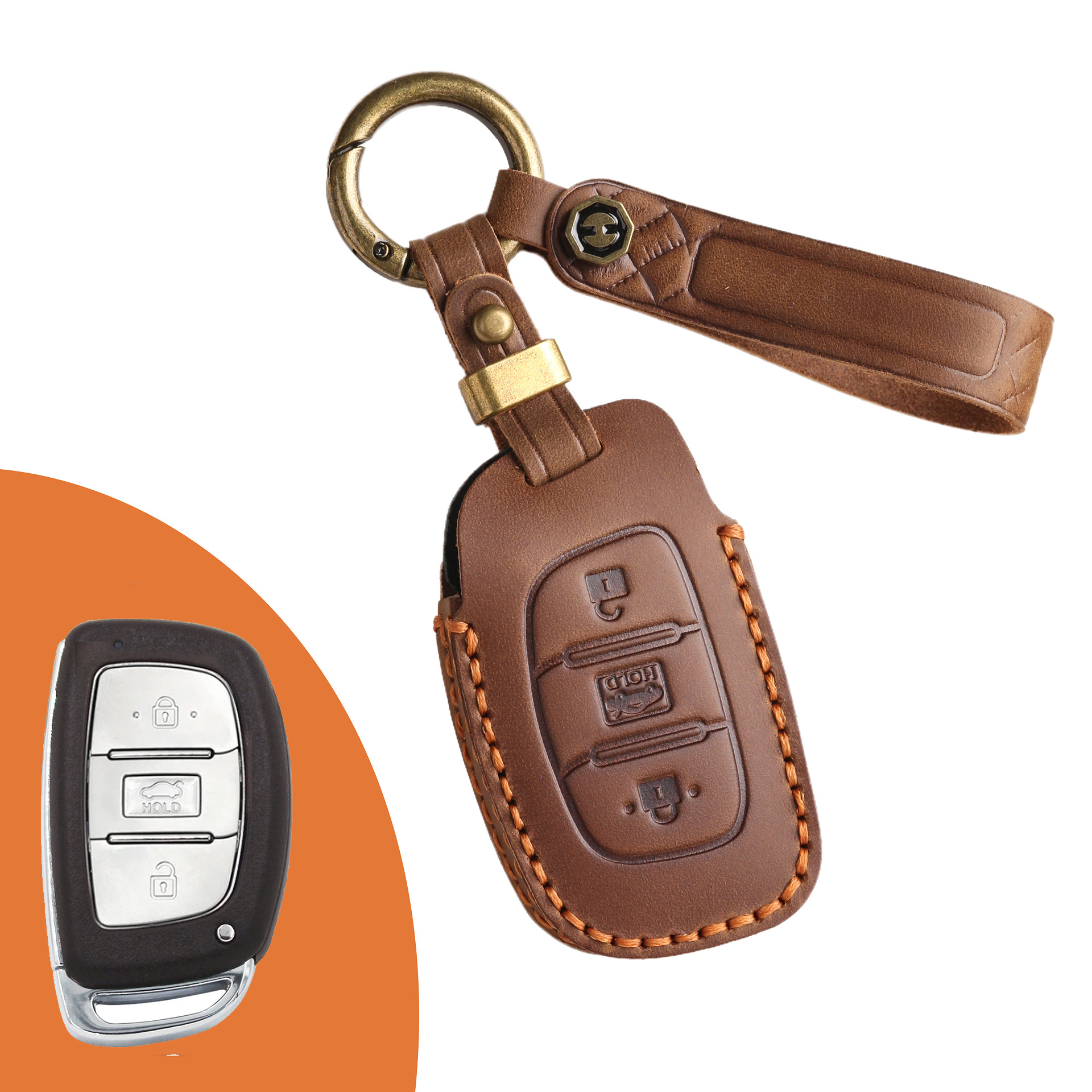 Key Fob Cover For Hyundai,Crazy Horse Leather