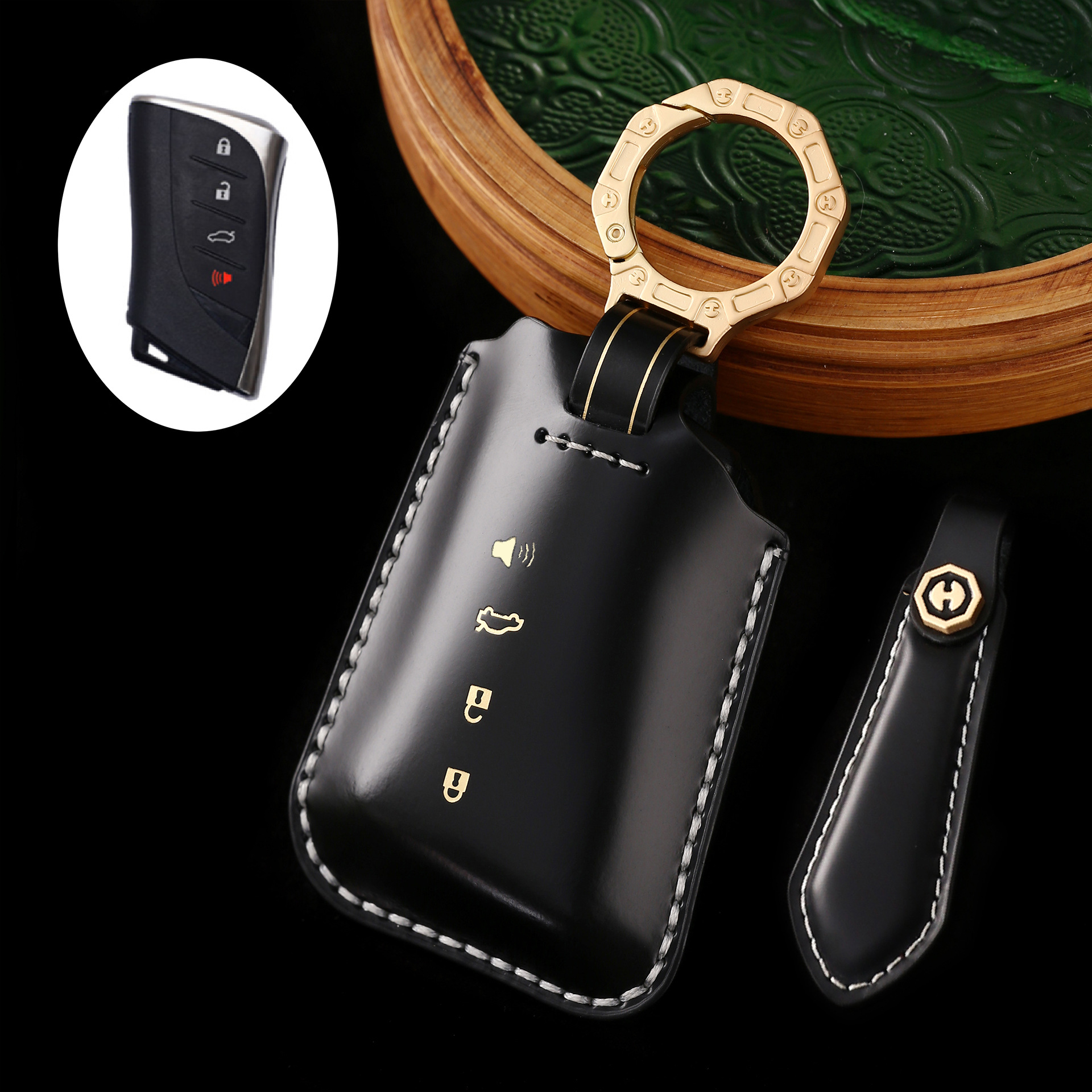 Key Fob Cover For Lexus ES,Cordovan Leather