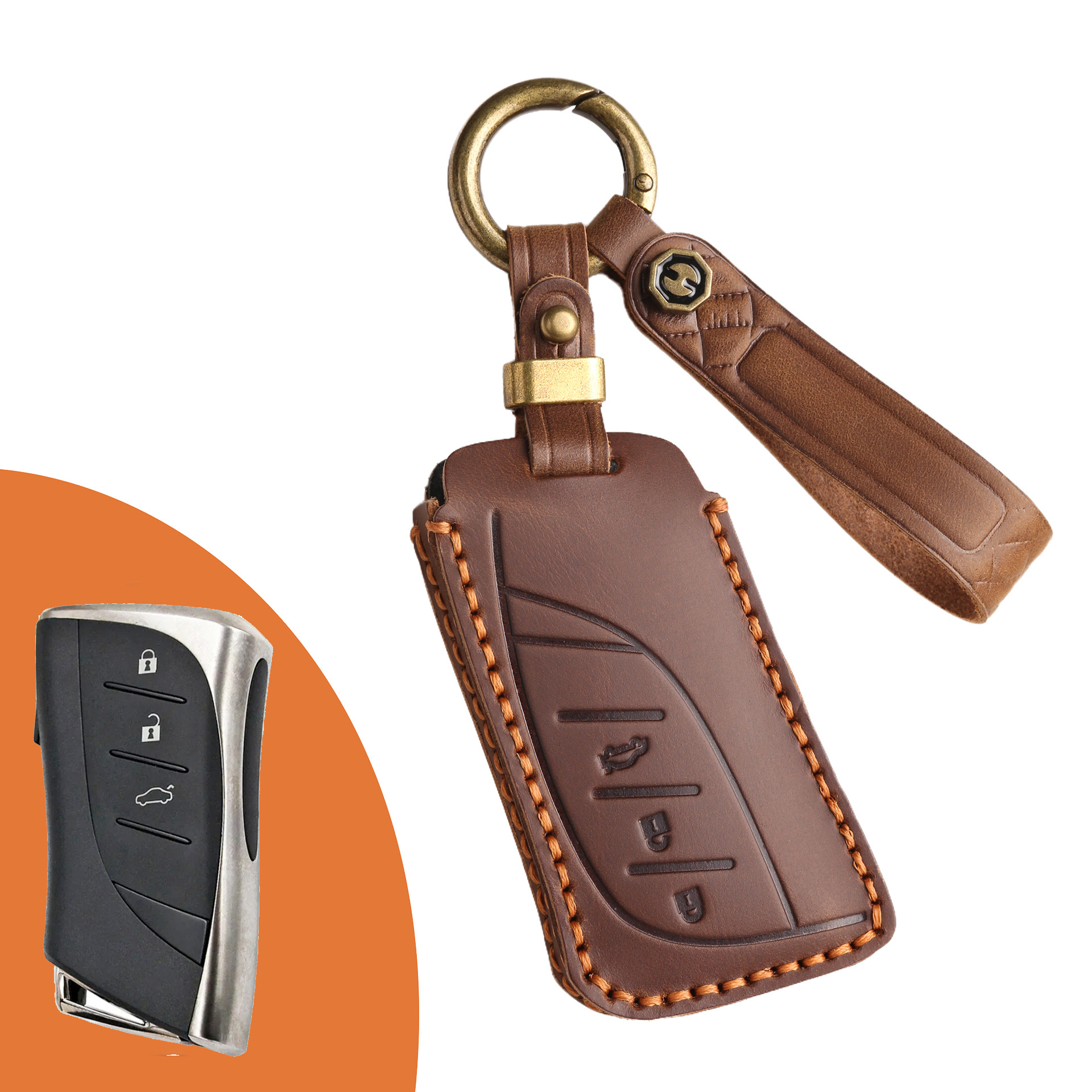 Key Fob Cover For Lexus ES,Crazy Horse Leather