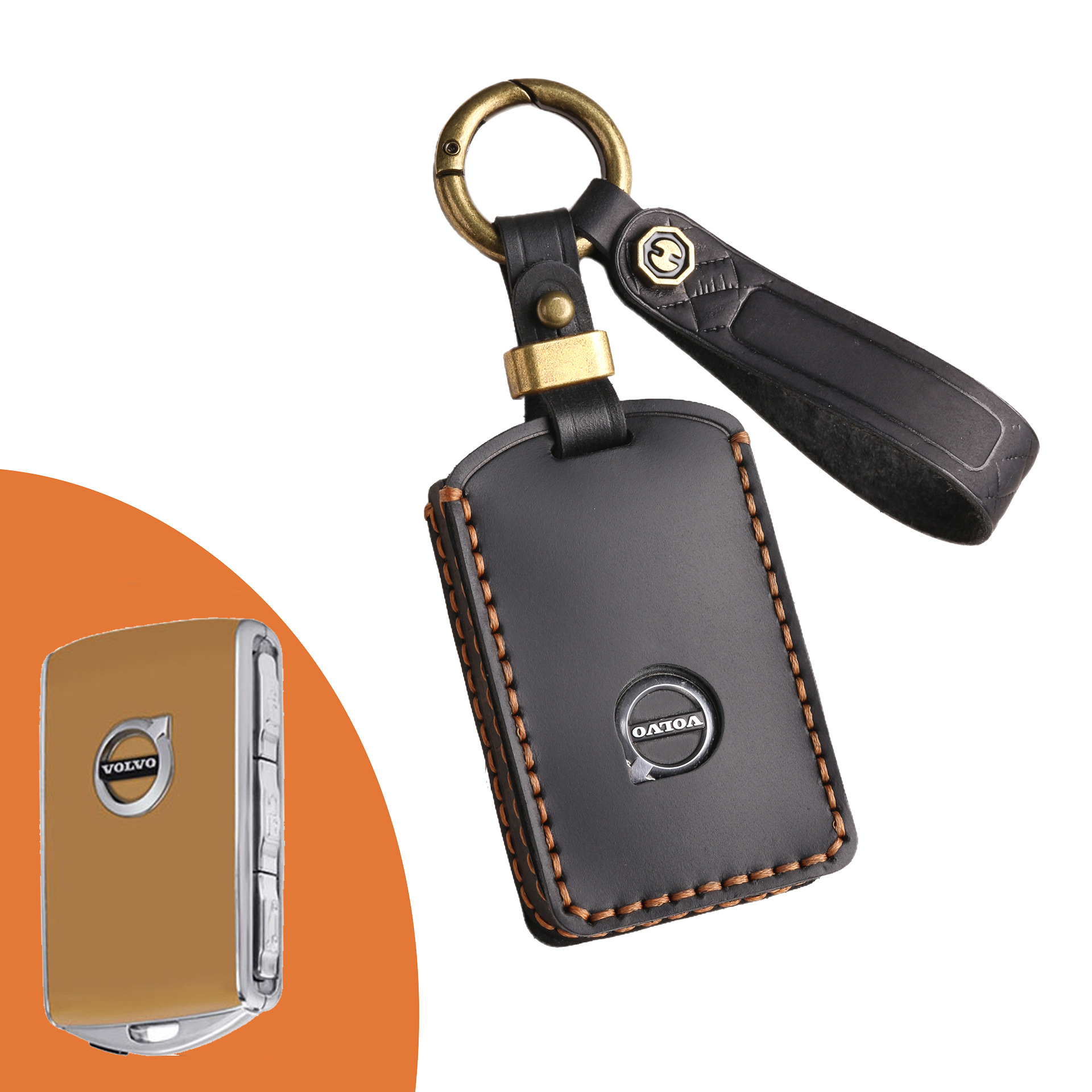 Key Fob Cover For Volvo,Crazy Horse Leather