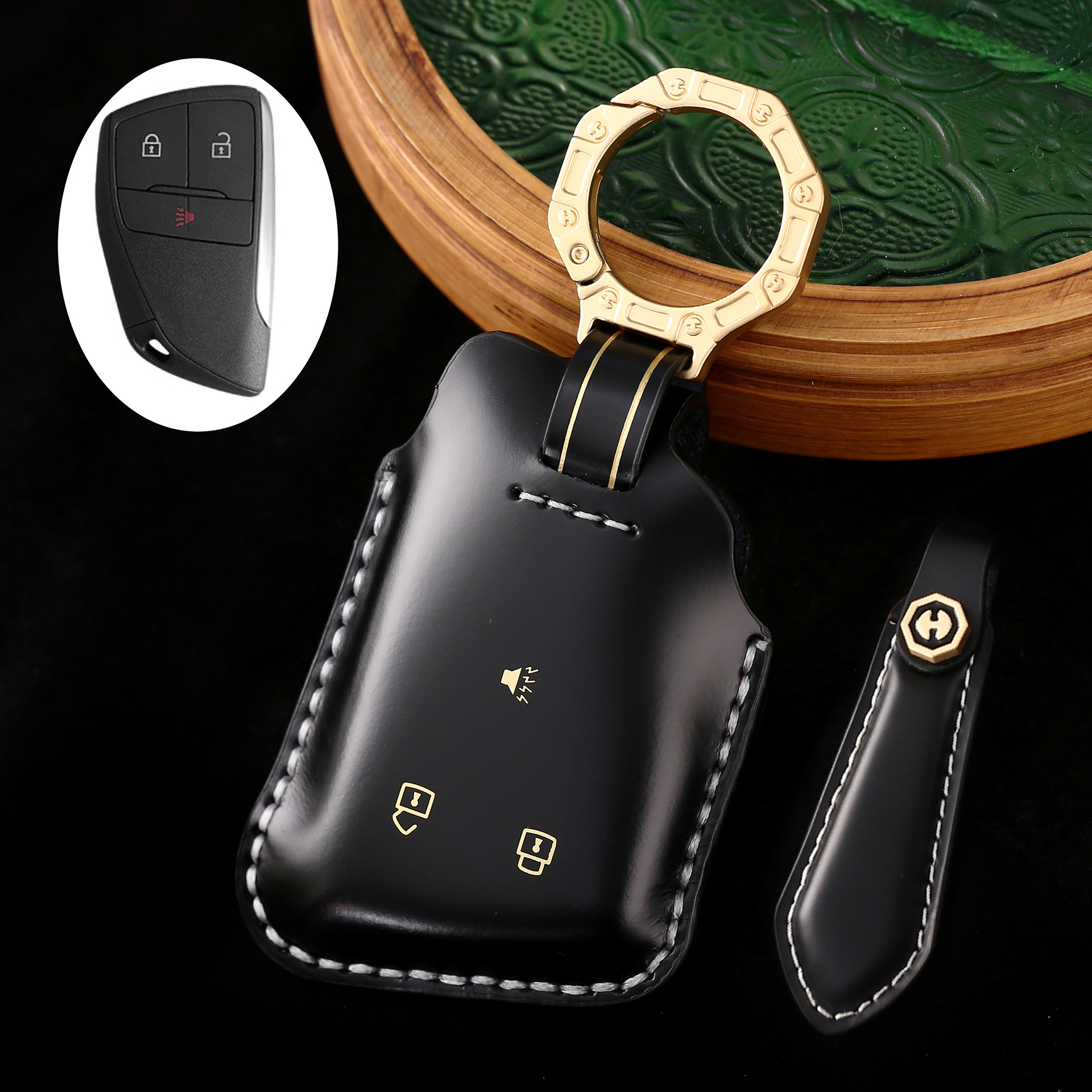 Key Fob Cover For Buick Encore,Cordovan Leather