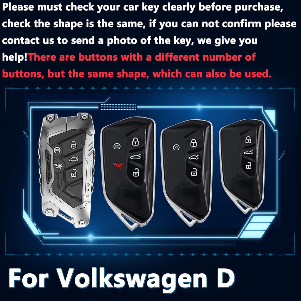 Key Fob Cover For VW Jetta,Metal-Mecha