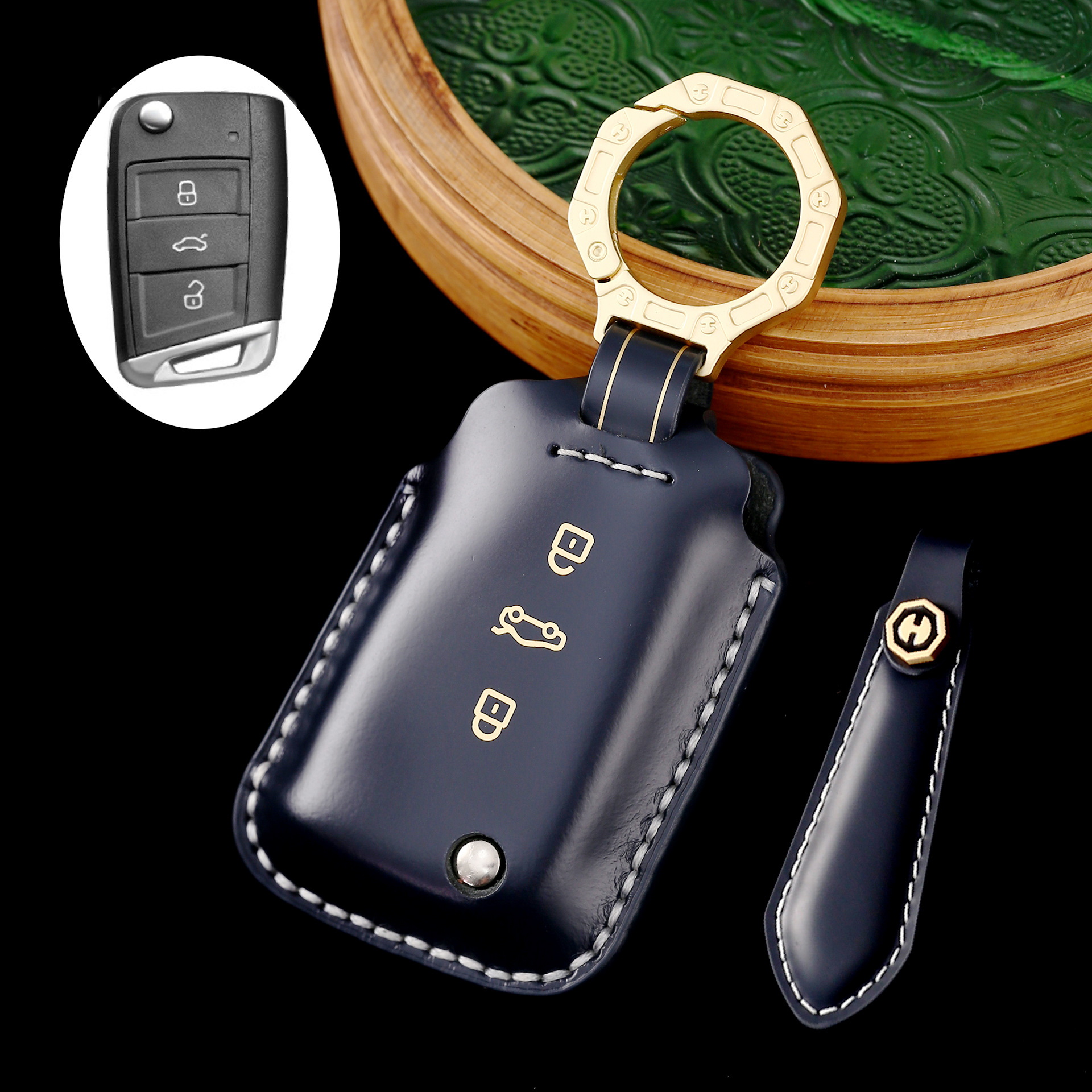 Key Fob Cover For Volkswagen,Cordovan Leather