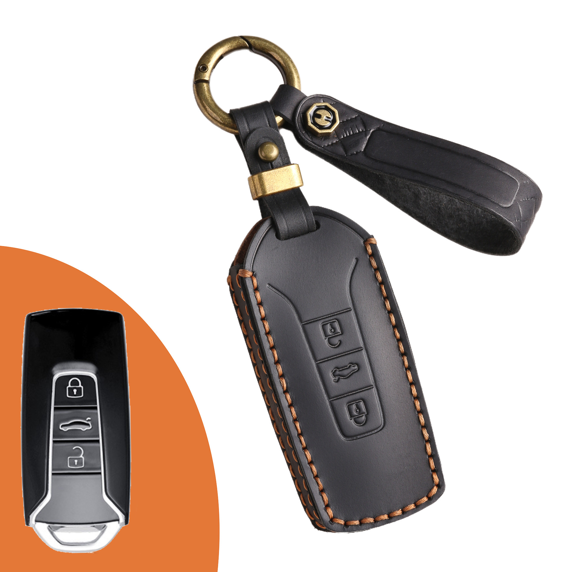 Key Fob Cover For Volkswagen Atlas,Crazy Horse Leather