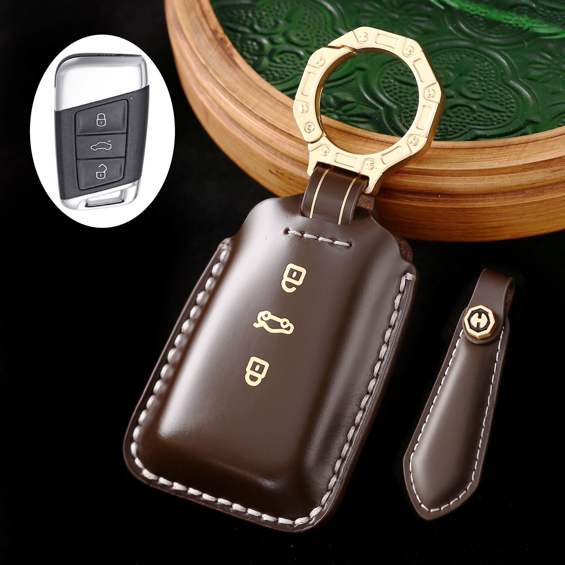 Key Fob Cover For VW,Cordovan Leather