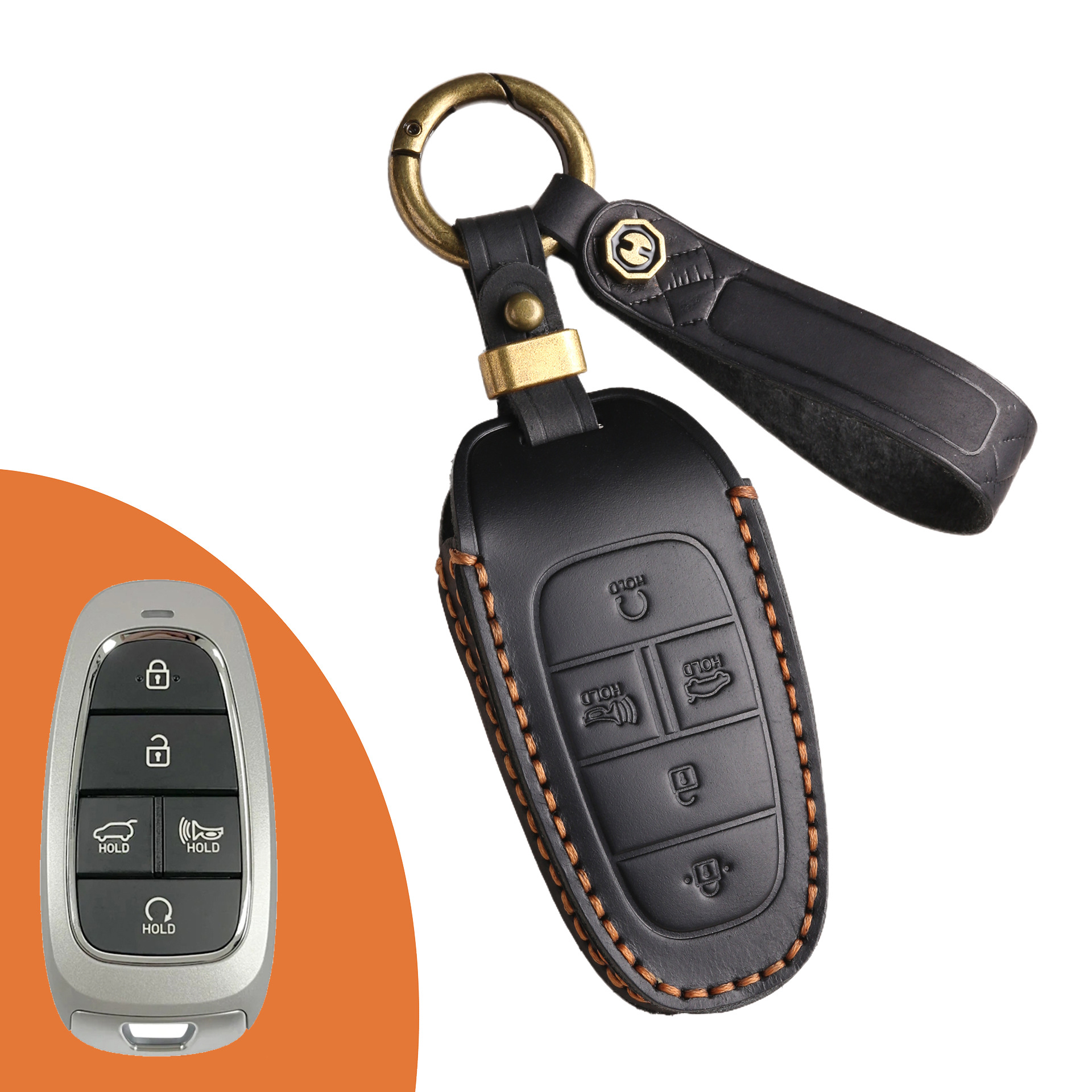 Key Fob Cover For Hyundai Sonata,Crazy Horse Leather