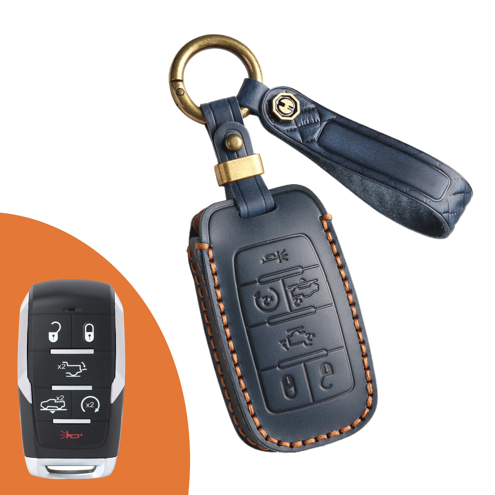 Key Fob Cover For Dodge,Crazy Horse Leather