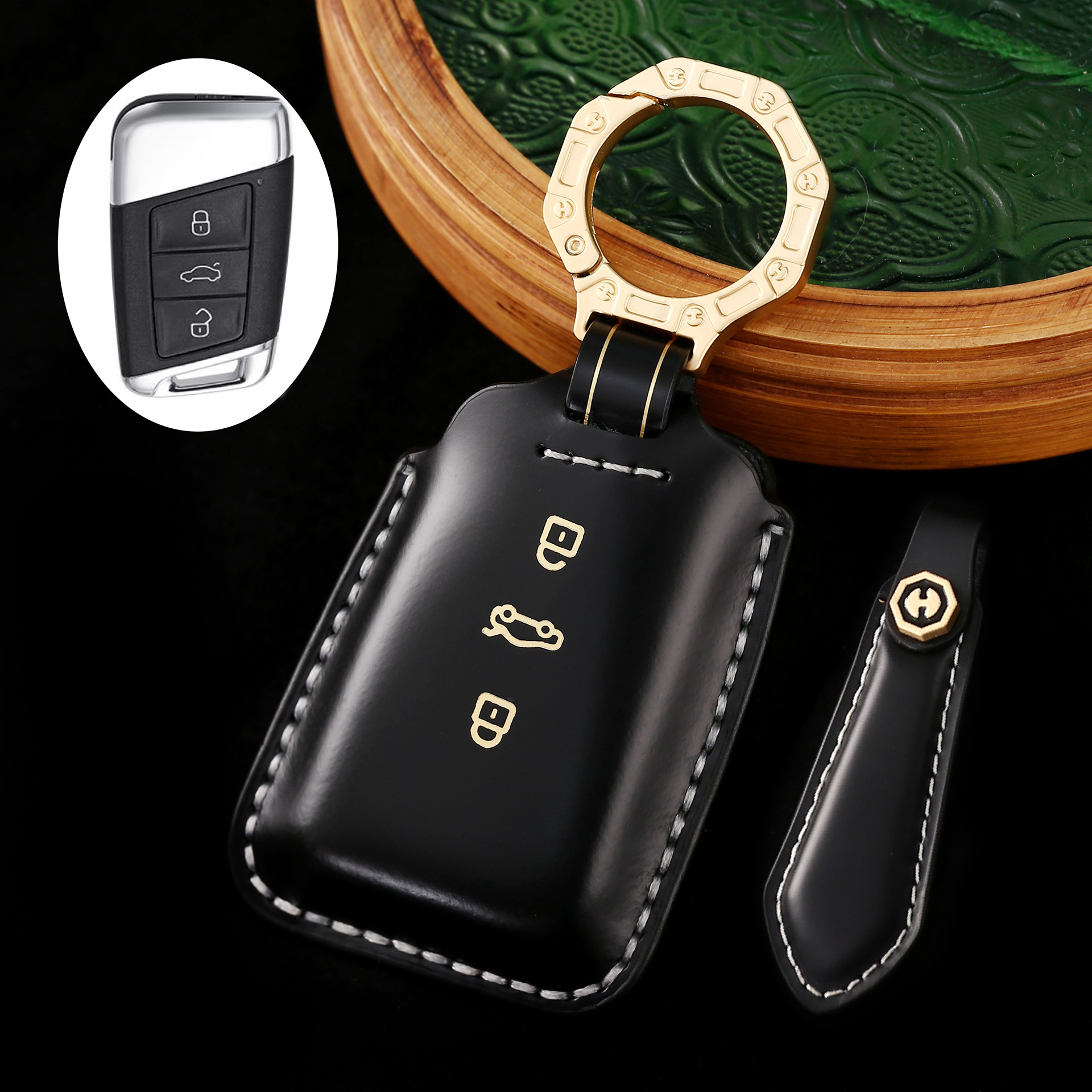 Key Fob Cover For VW,Cordovan Leather