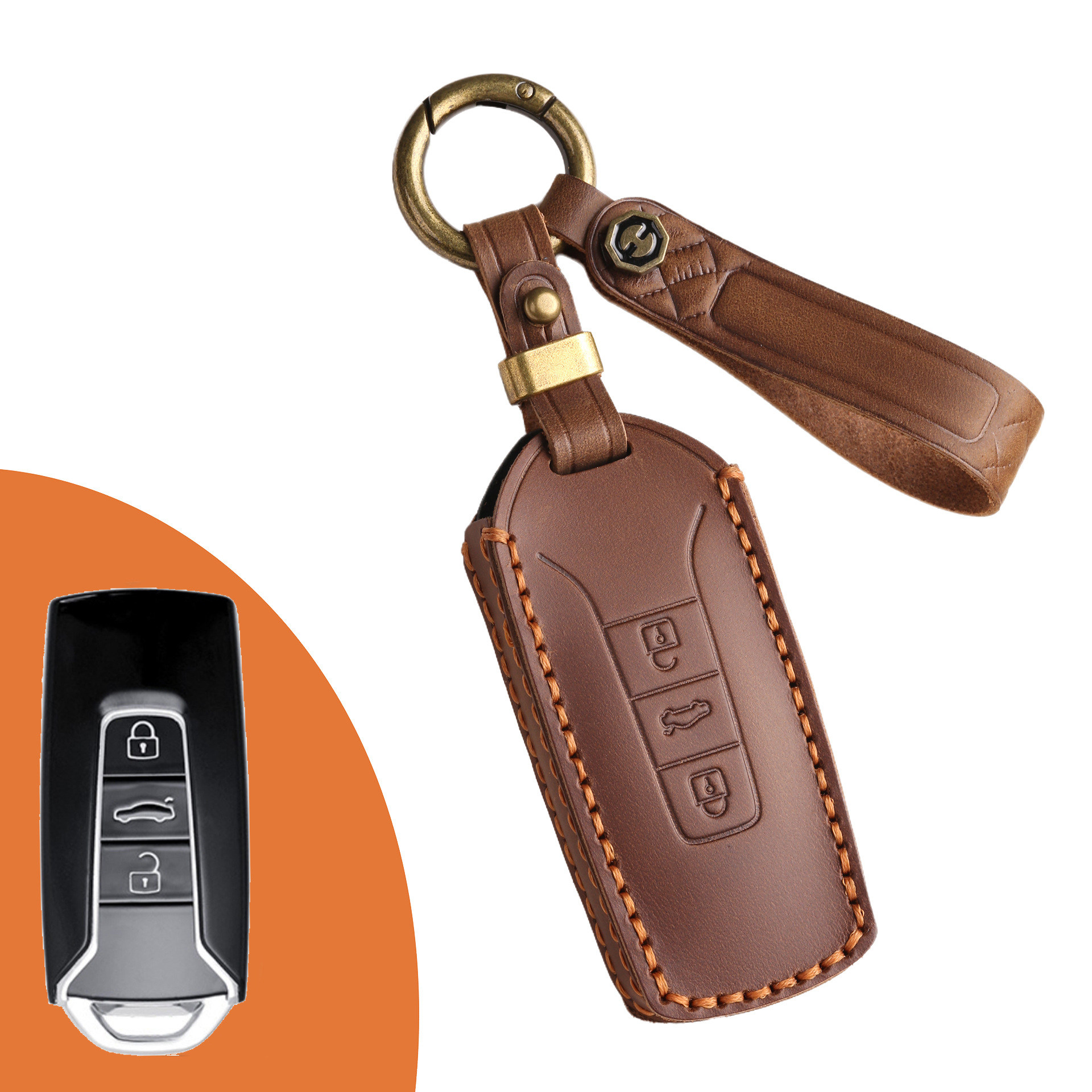 Key Fob Cover For Volkswagen Atlas,Crazy Horse Leather