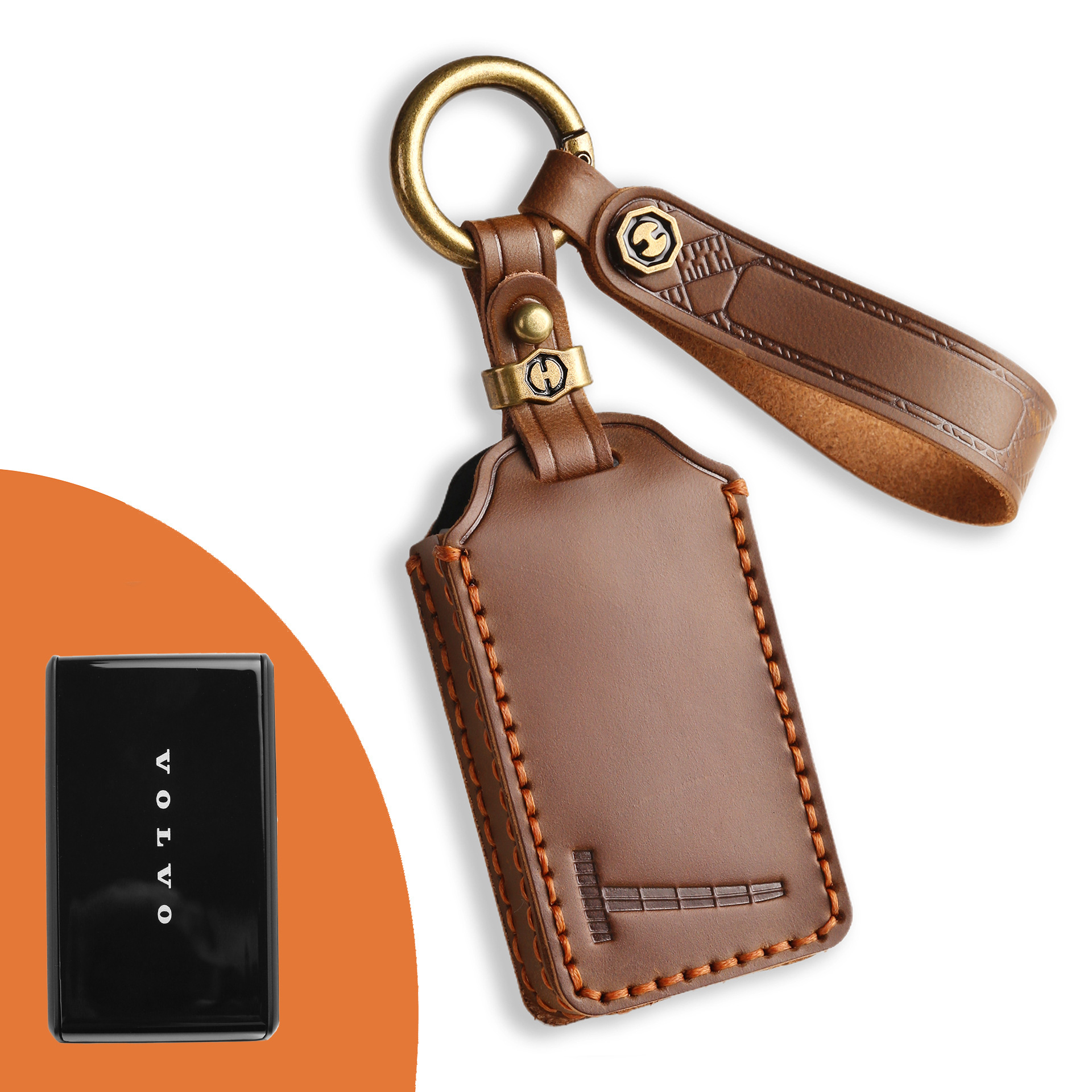 Key Fob Cover For Volvo XC60,Crazy Horse Leather