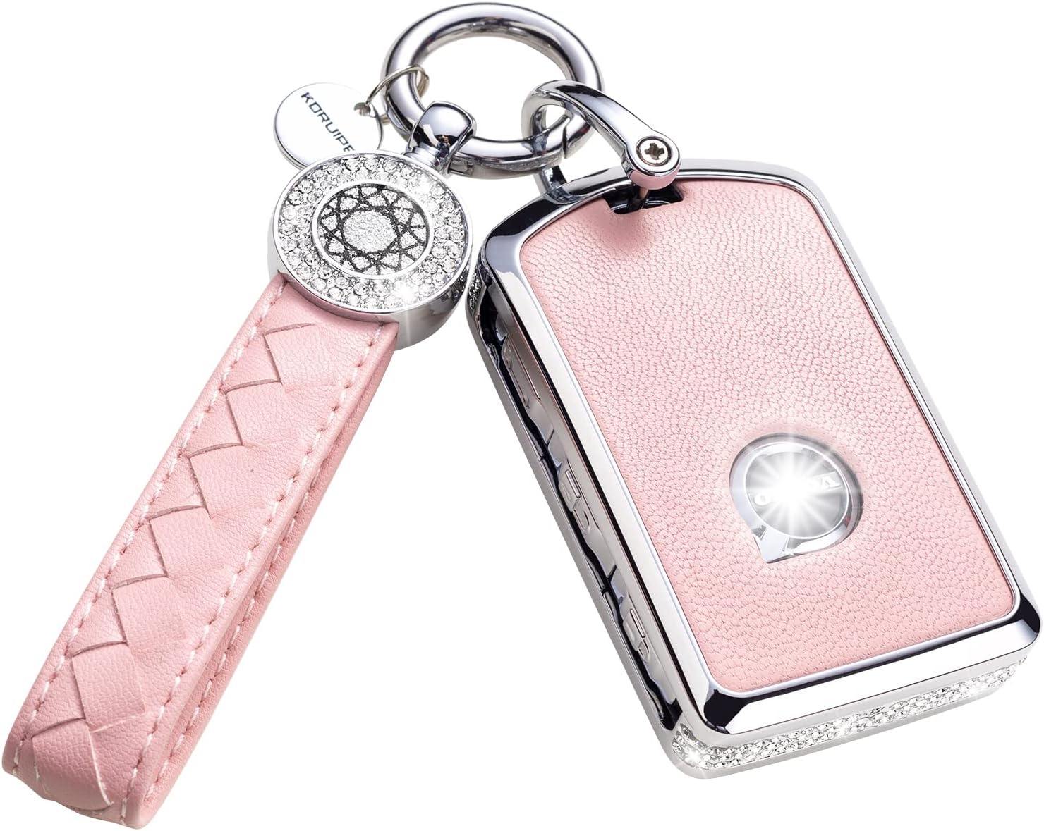 Key Fob Cover For Volvo  Metal-Diamond, Pink