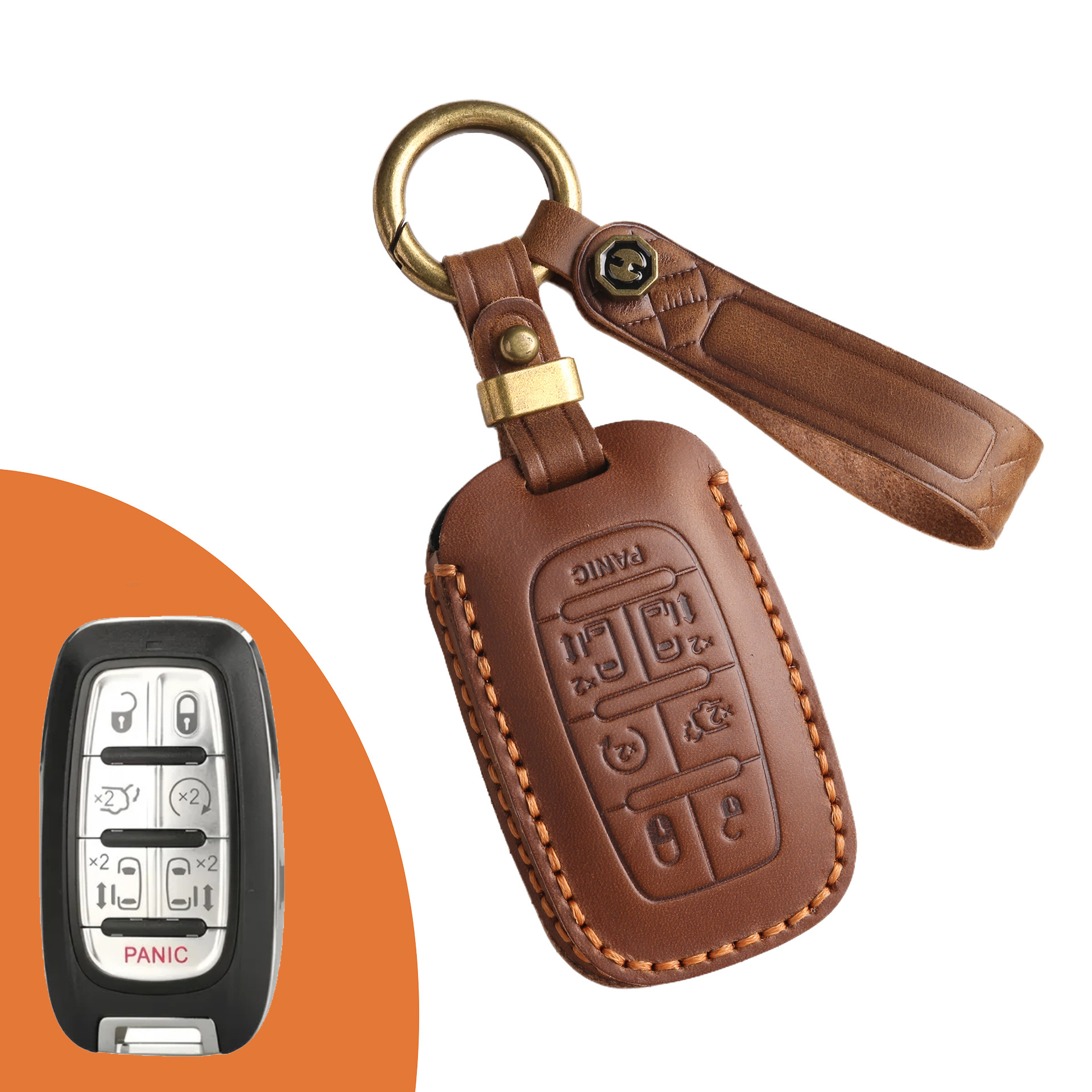 Key Fob Cover For Chrysler,Crazy Horse Leather