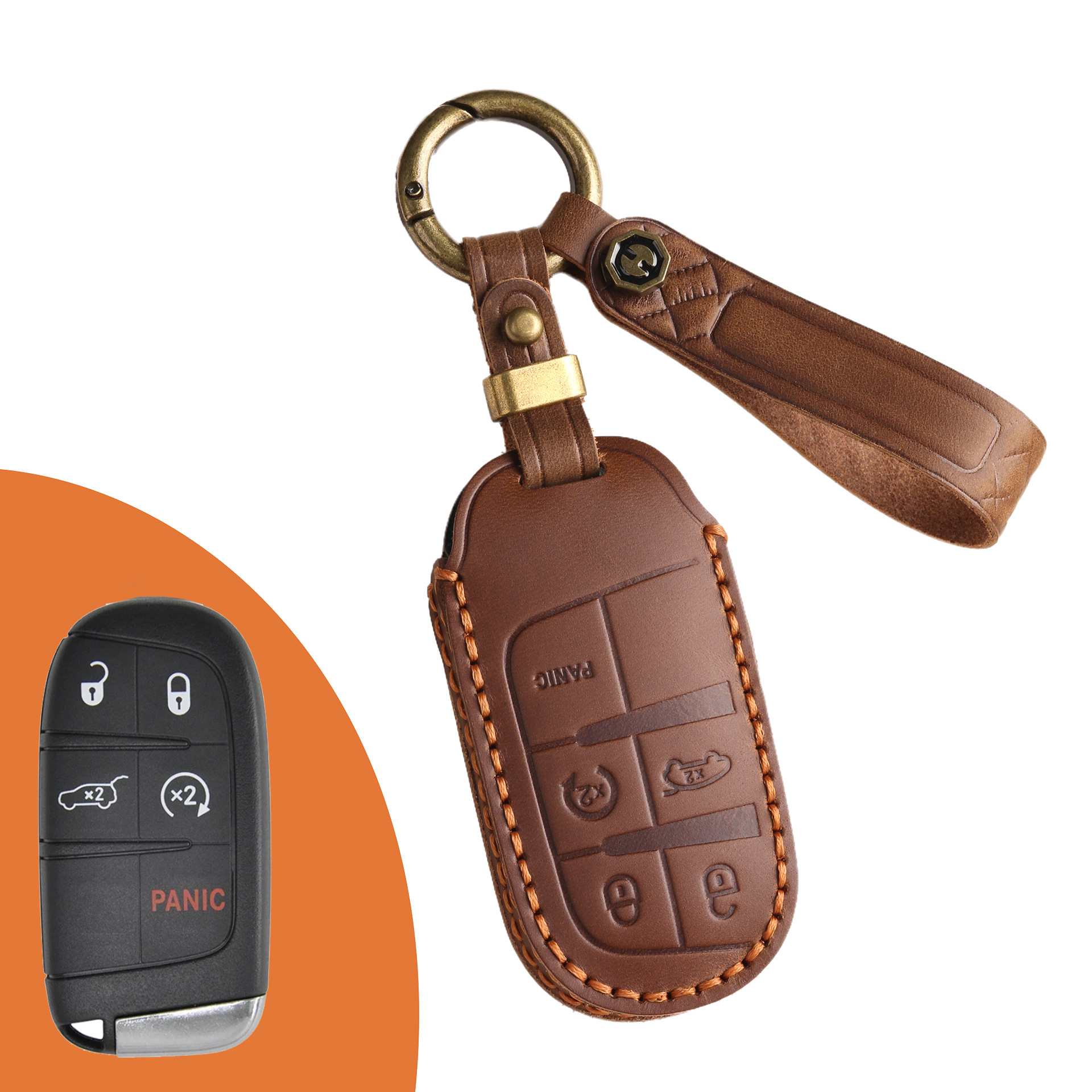 Key Fob Cover For Jeep,Crazy Horse Leather